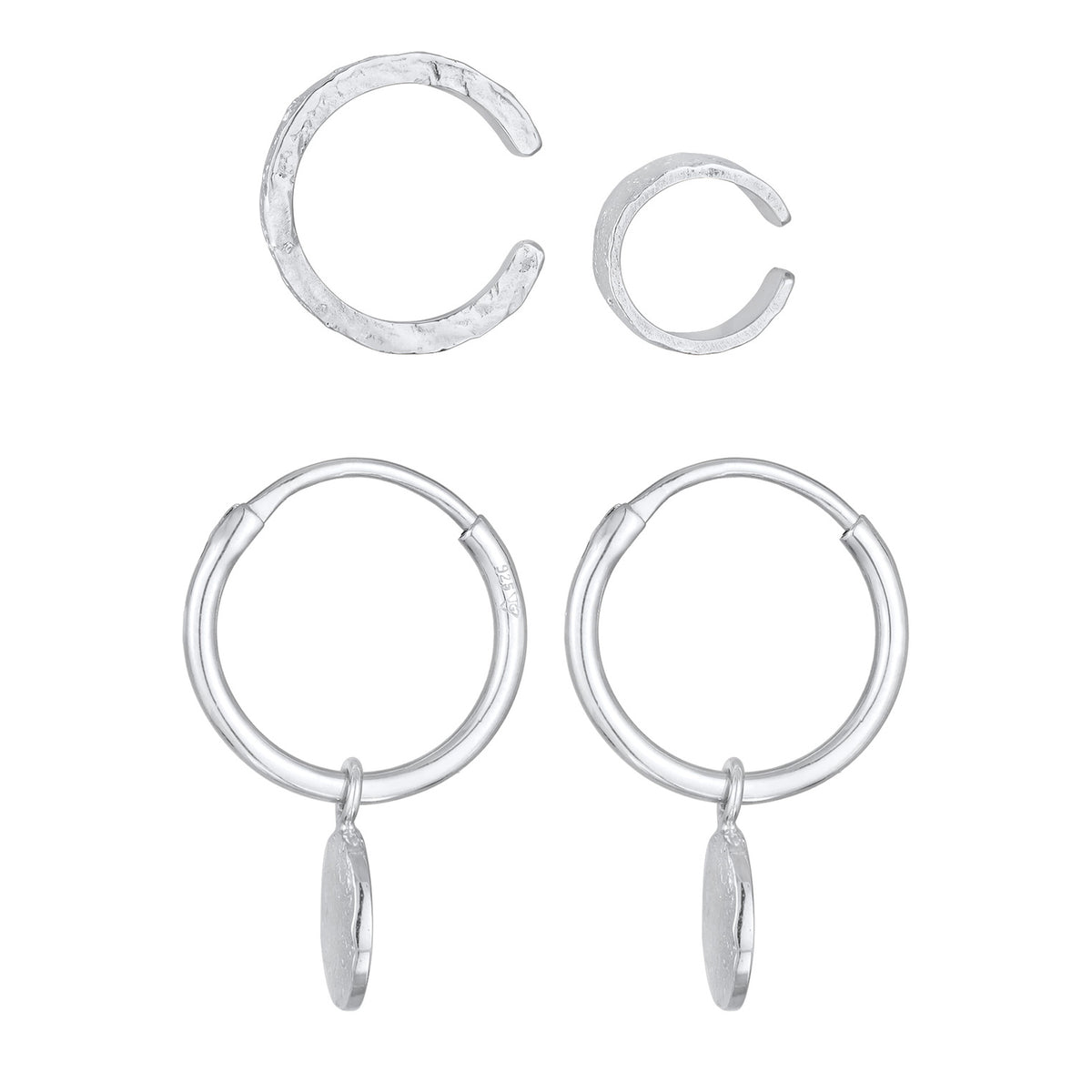 Silber - Elli | Ohrring Set Organic | 925er Sterling Silber