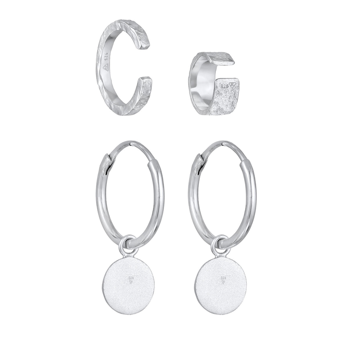 Silber - Elli | Ohrring Set Organic | 925er Sterling Silber