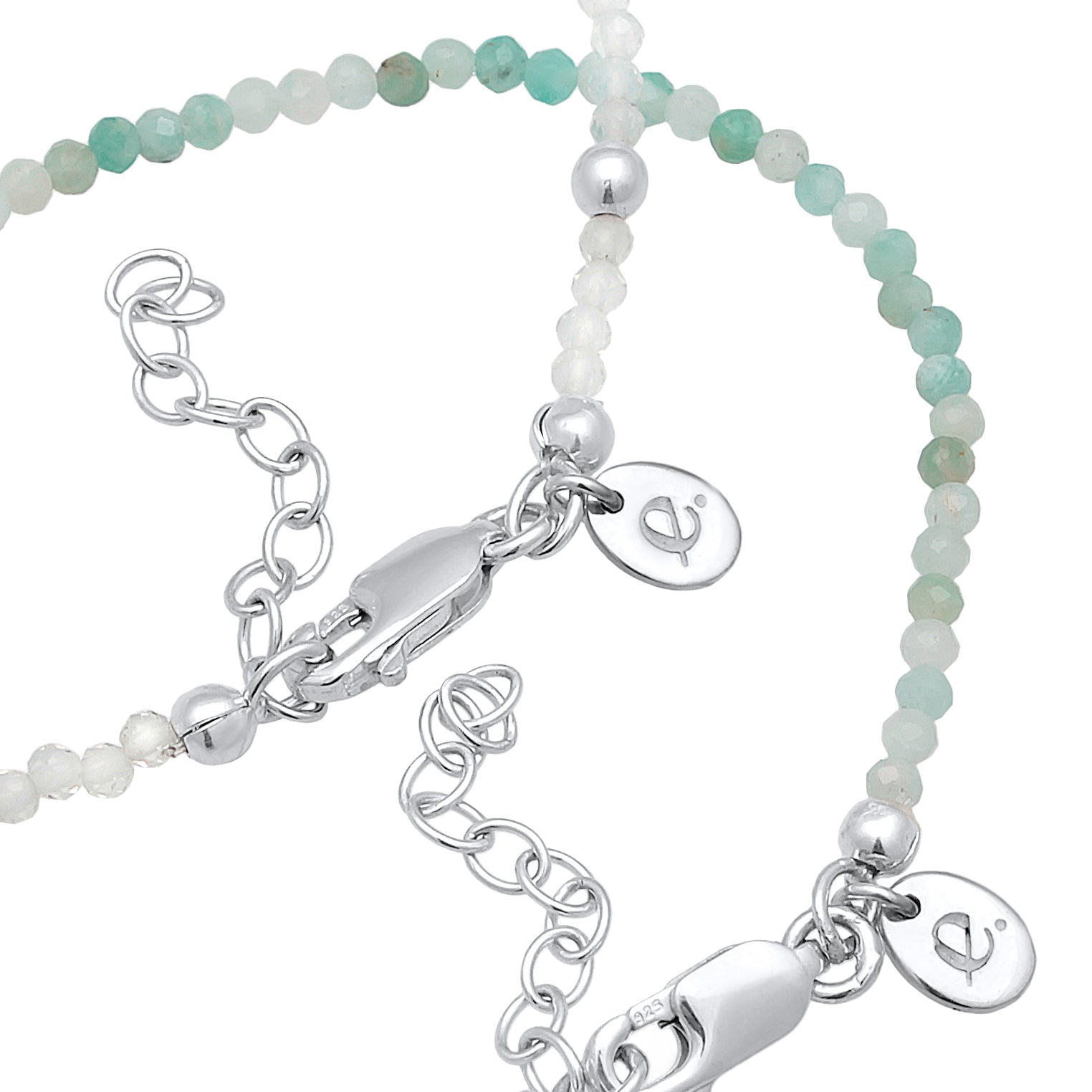 Silber - Elli PREMIUM | ArmbandSet Perlen | Mondstein, Süßwasserzuchtperle | 925er Sterling Silber