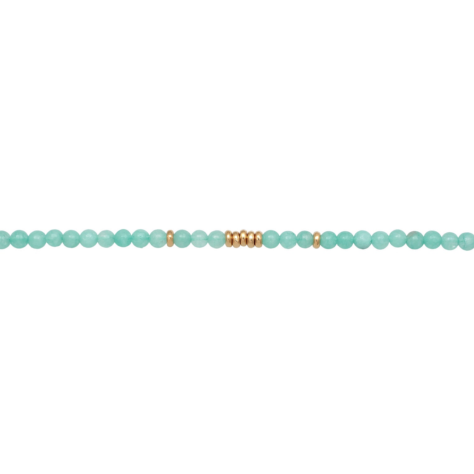 Türkis - Elli PREMIUM | Halskette Beads | Amazonit | 925er Sterling Silber Vergoldet