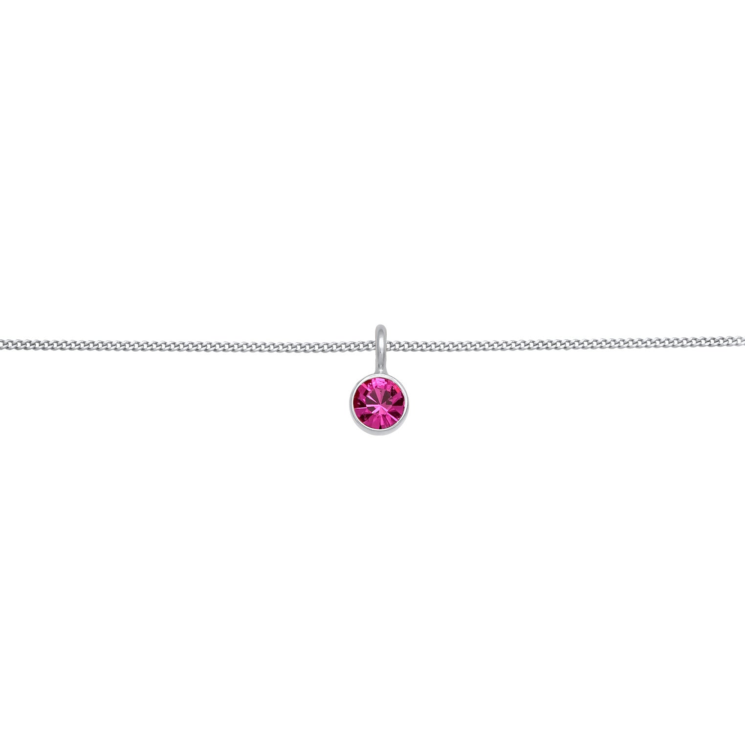 Silber - Elli | Choker Solitär | Kristall (Rot) | 925er Sterling Silber