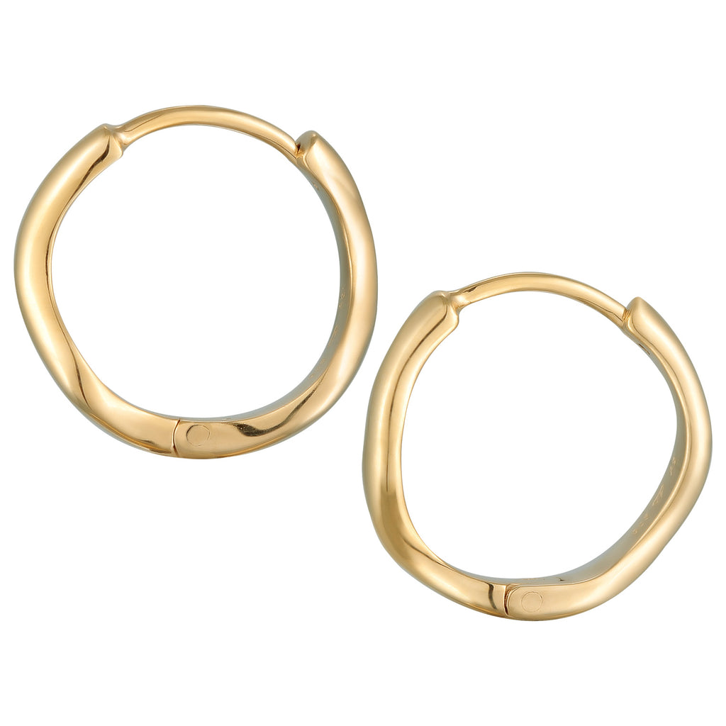 Gold - Elli | Creolen Organic Welle | 925er Sterling Silber Vergoldet