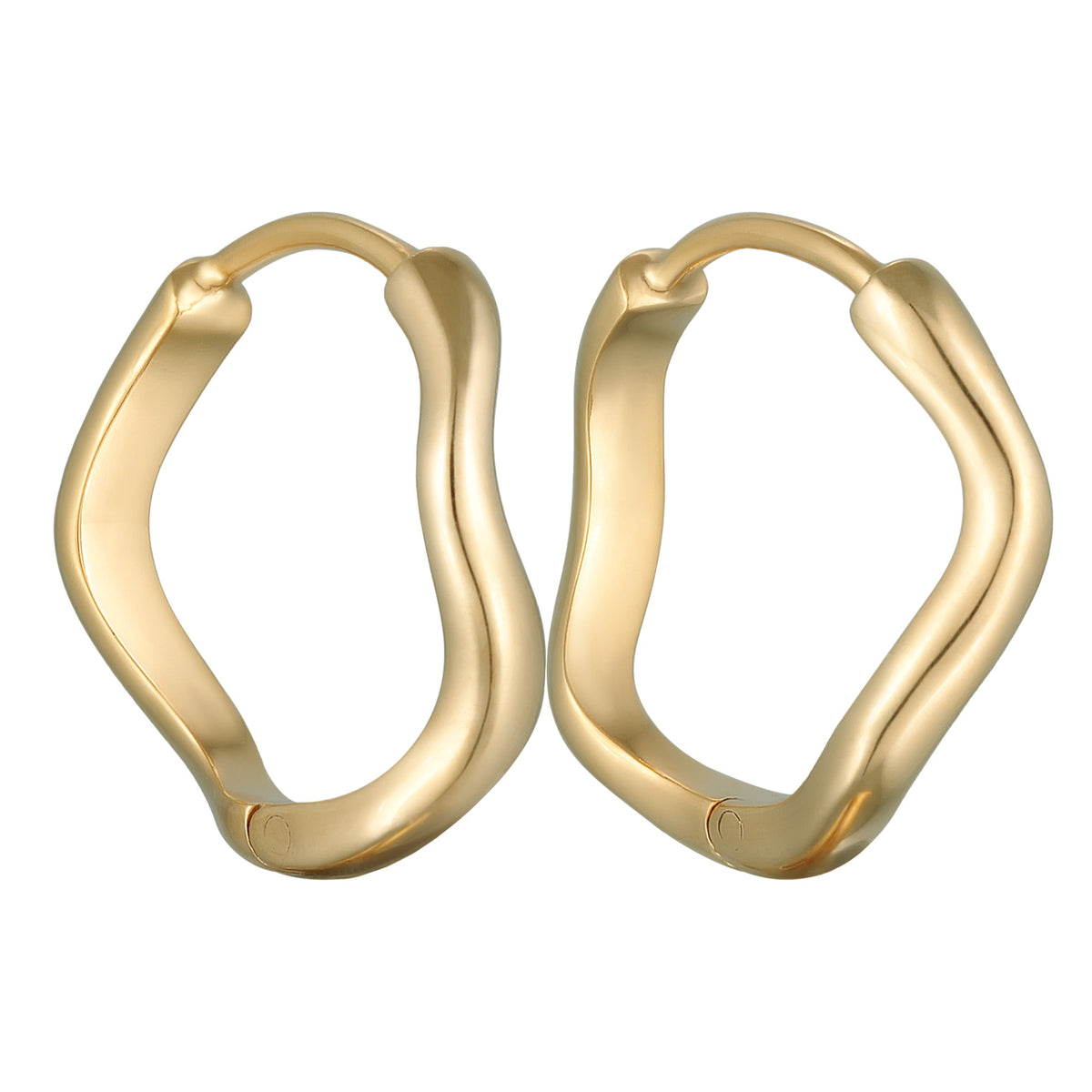 Gold - Elli | Creolen Organic Welle | 925er Sterling Silber Vergoldet