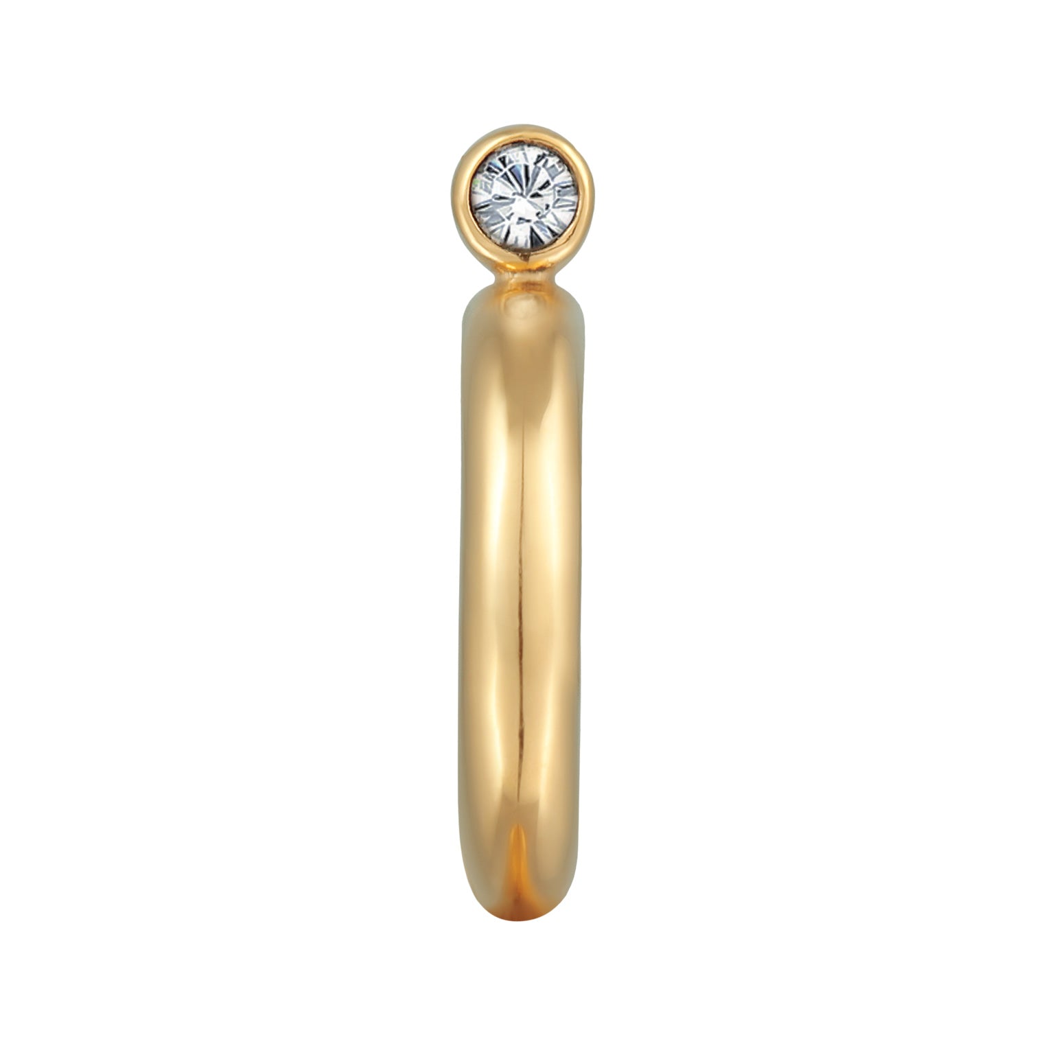 Gold - Elli | Earcuff Basique | Mit Kristallen von Swarovski® (Weiß) | 925er Sterling Silber Vergoldet