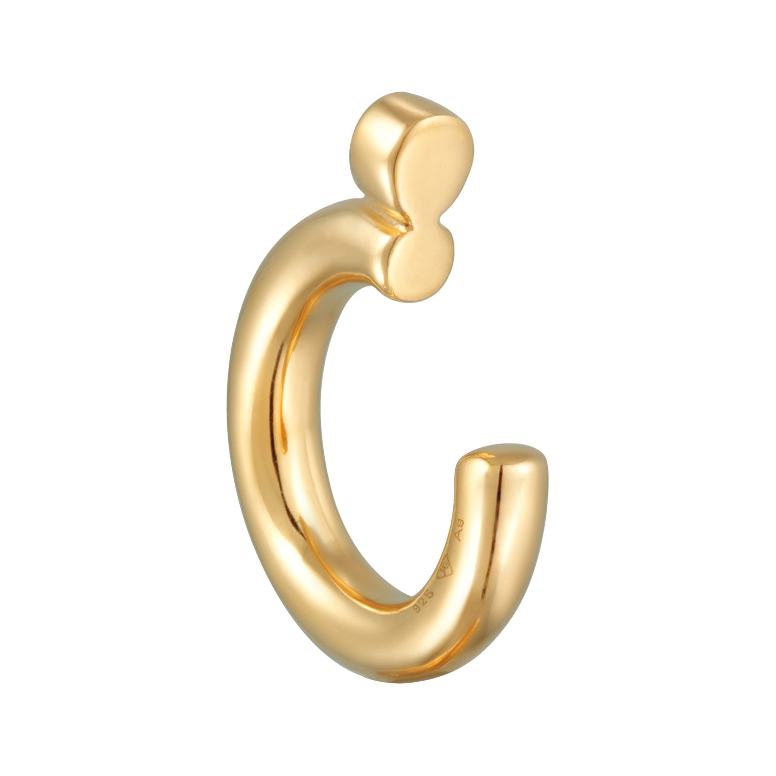 Gold - Elli | Earcuff Basique | Mit Kristallen von Swarovski® (Weiß) | 925er Sterling Silber Vergoldet