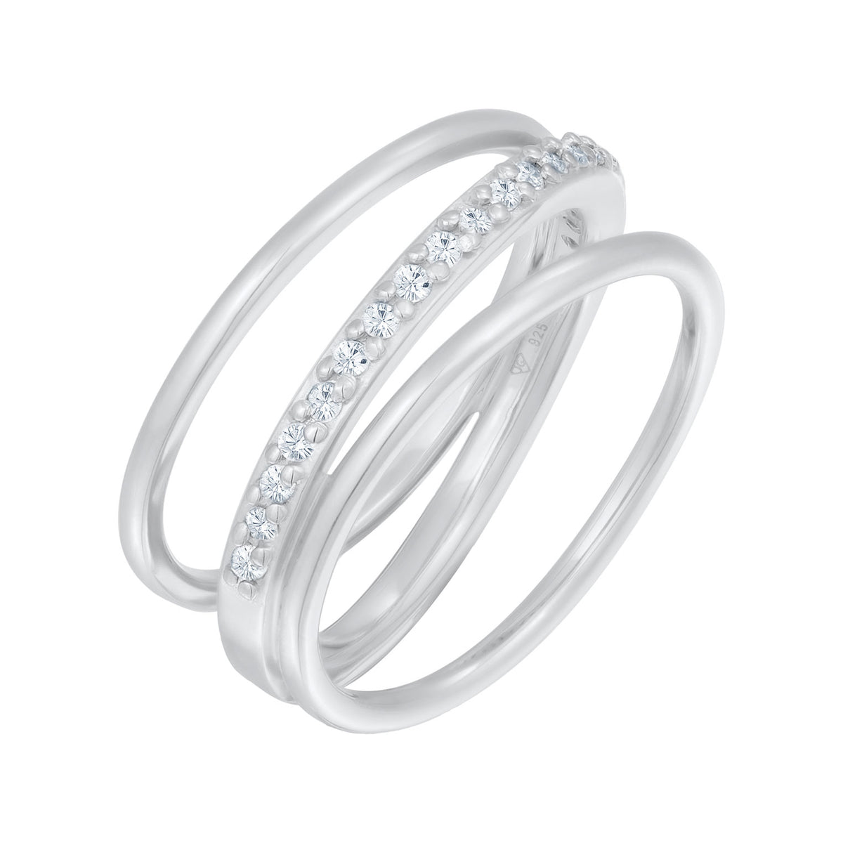 Silber - Elli | Wickelring | Zirkonia (Weiß) | 925er Sterling Silber