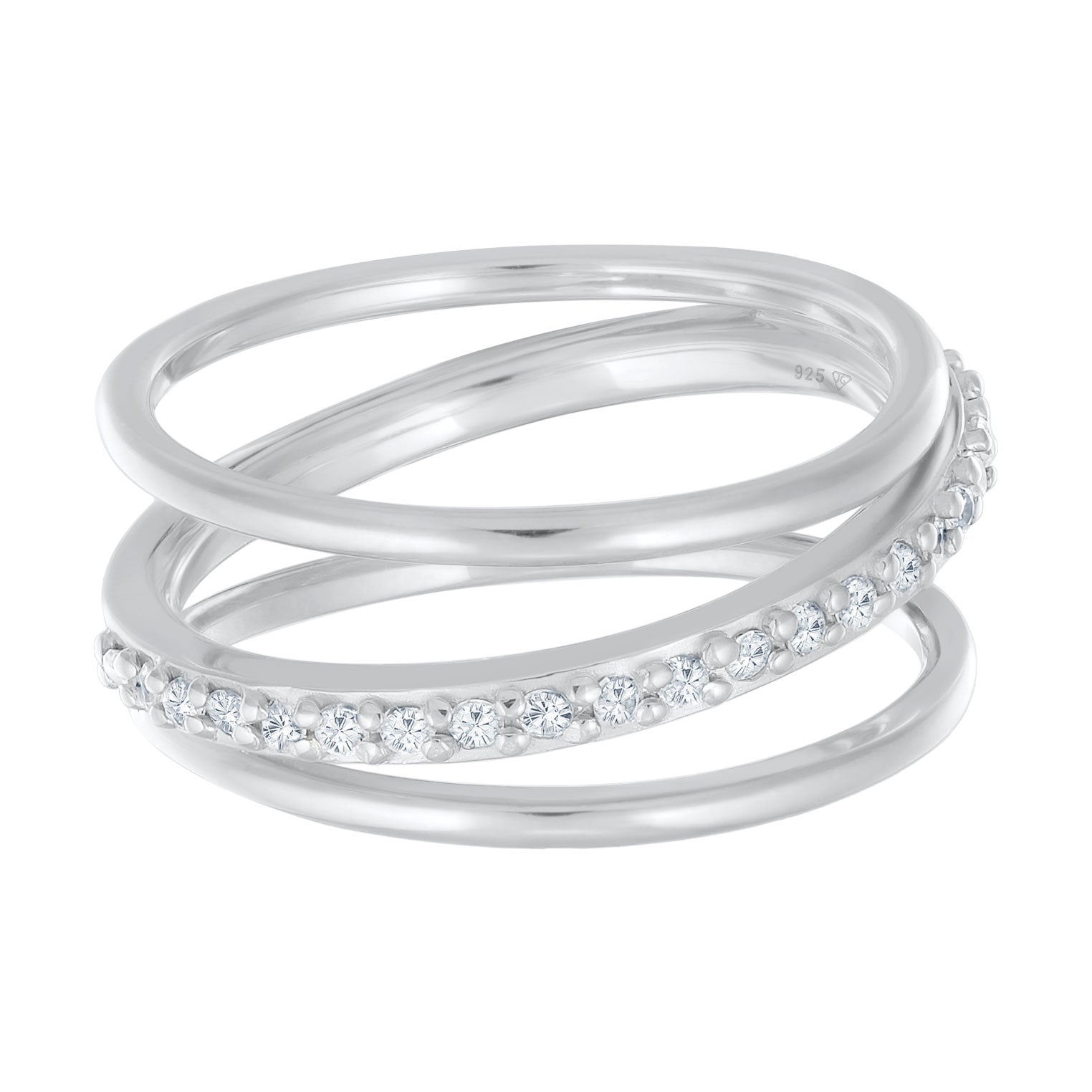 Silber - Elli | Wickelring | Zirkonia (Weiß) | 925er Sterling Silber