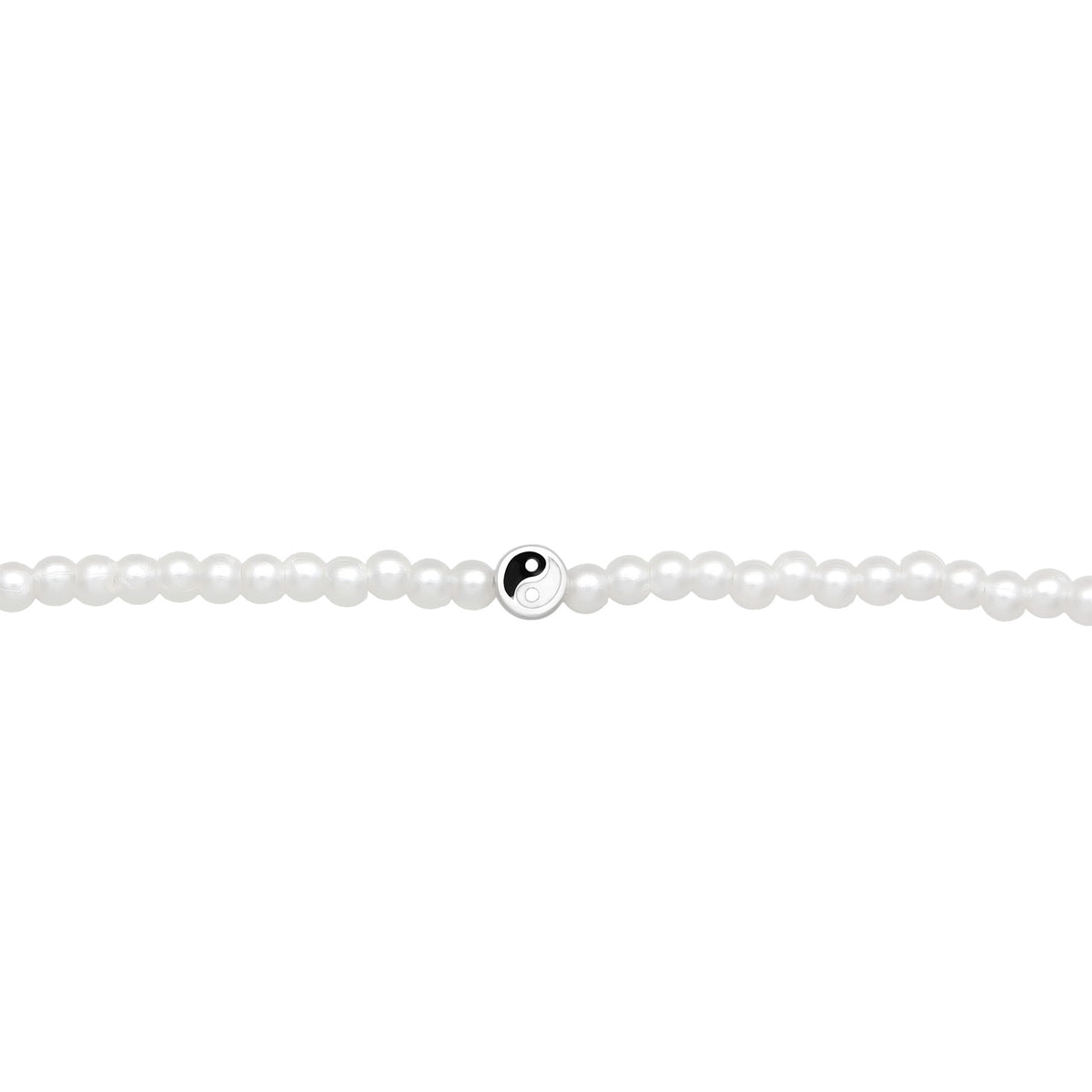 Weiß - Elli | Choker Basique | Synth. Perle | 925er Sterling Silber
