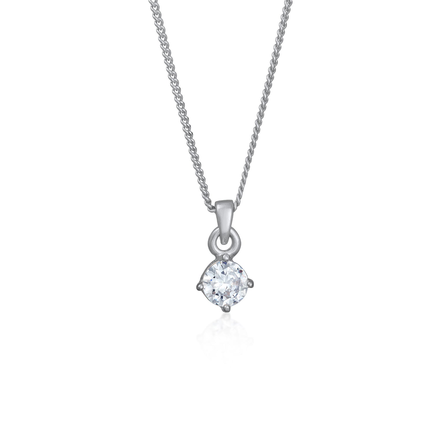 Silber - Elli PREMIUM | Halskette Solitär | Moissanit (Weiß) | 925er Sterling Silber