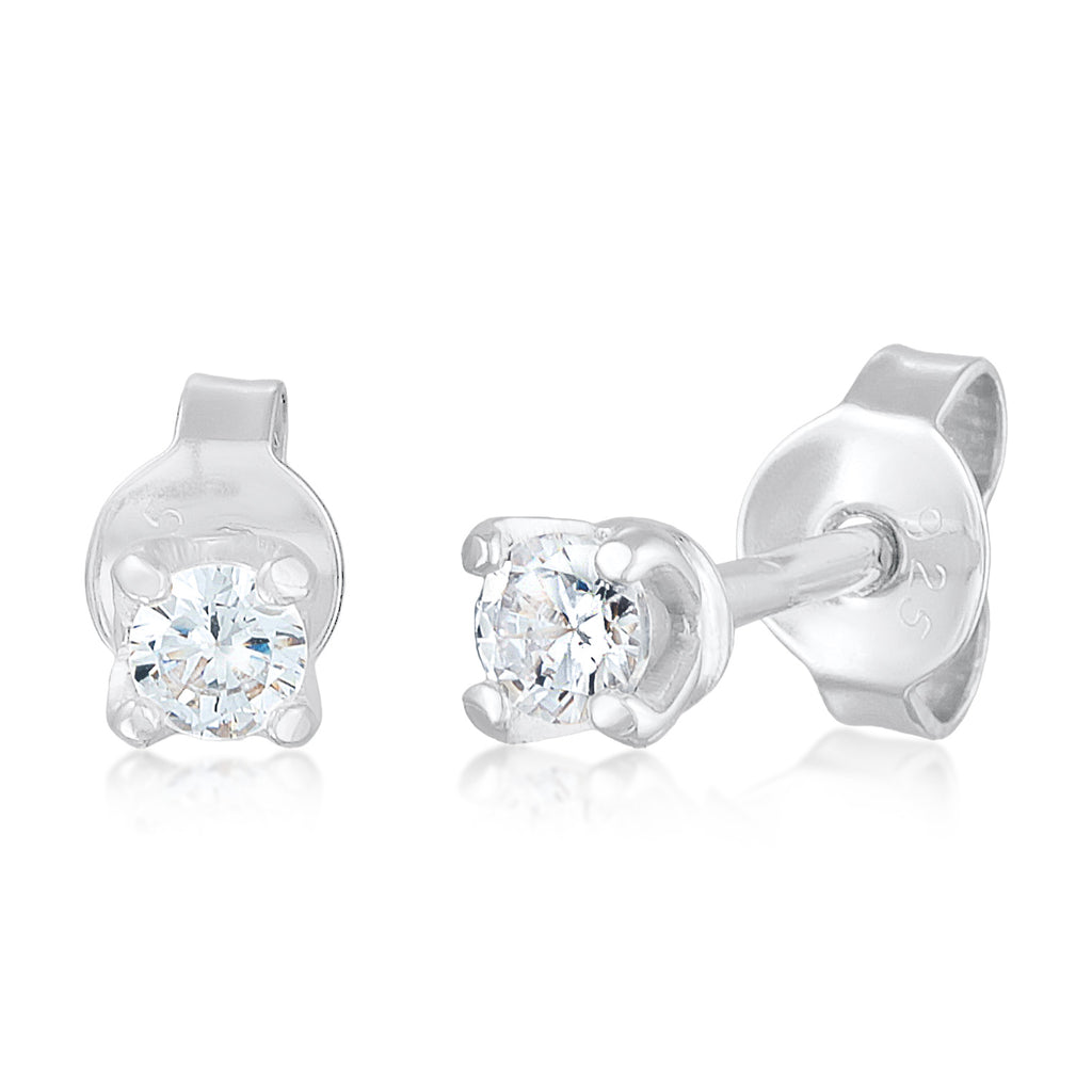 Silber - Elli PREMIUM | Ohrstecker Basique | Kristall (Weiß) | 925er Sterling Silber
