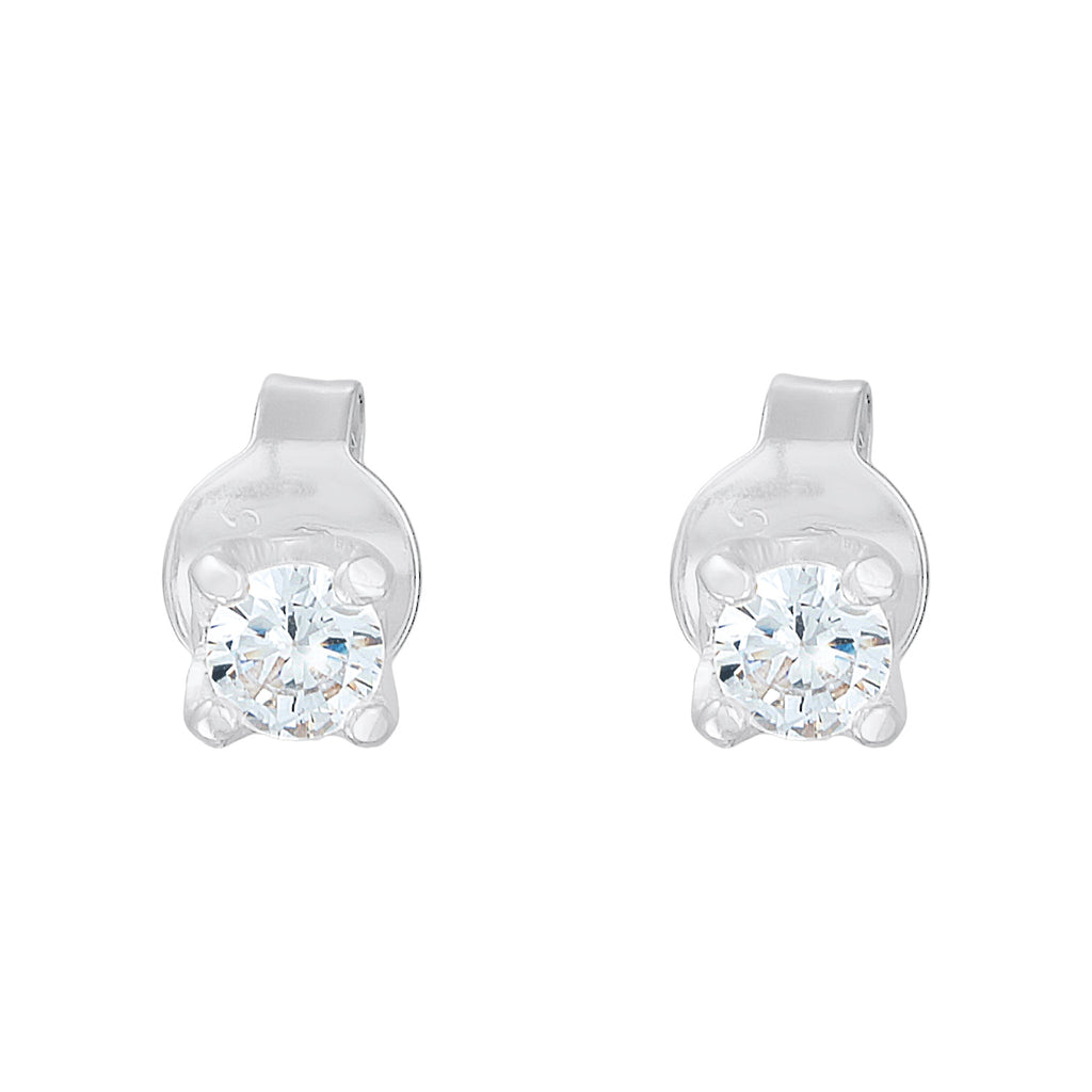 Silber - Elli PREMIUM | Ohrstecker Basique | Kristall (Weiß) | 925er Sterling Silber