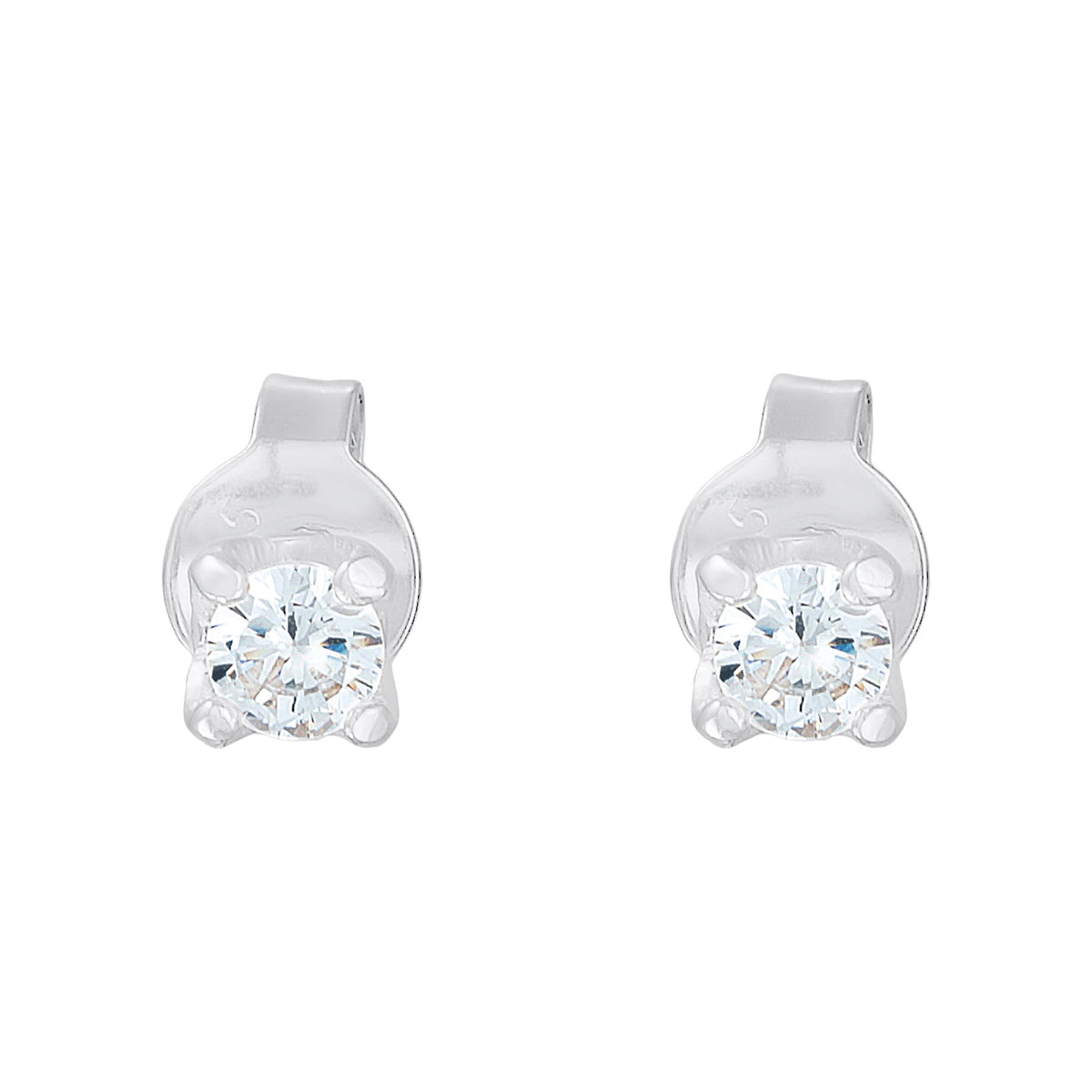 Silber - Elli PREMIUM | Ohrstecker Basique | Kristall (Weiß) | 925er Sterling Silber