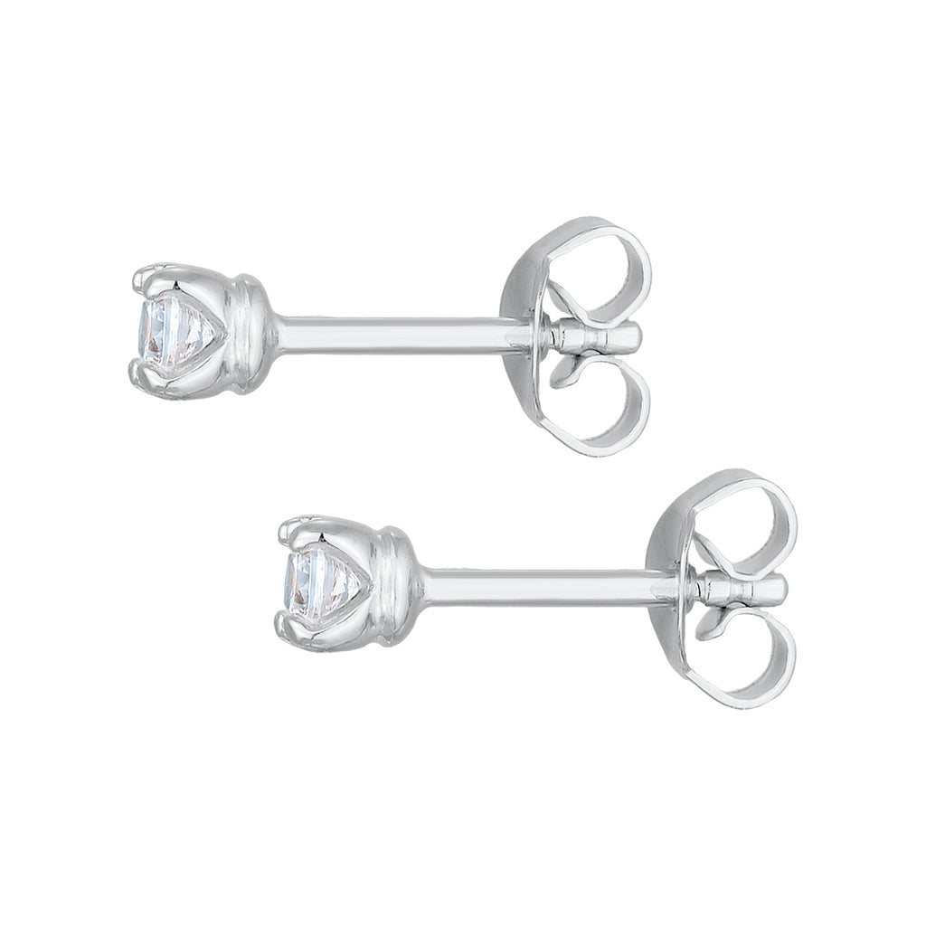 Silber - Elli PREMIUM | Ohrstecker Basique | Kristall (Weiß) | 925er Sterling Silber