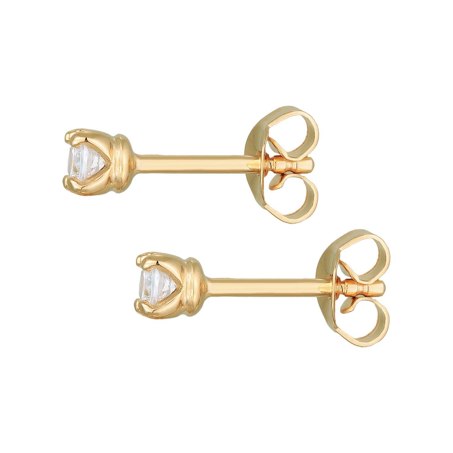 Gold - Elli PREMIUM | Ohrstecker Basique | Kristall (Weiß) | 925er Sterling Silber Vergoldet