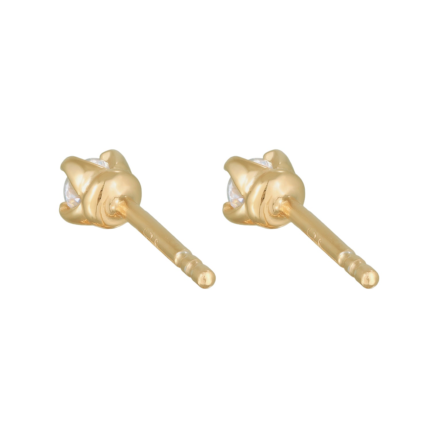 Gold - Elli PREMIUM | Ohrstecker Basique | Kristall (Weiß) | 925er Sterling Silber Vergoldet