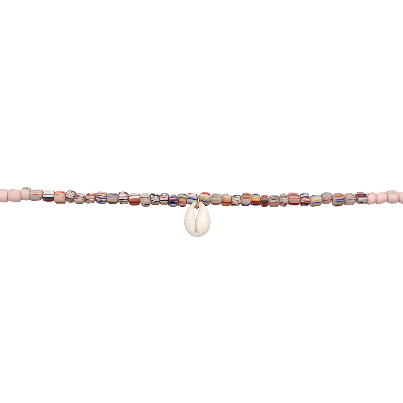 Pink - Elli | Halskette Kauri Muschel Beads | 925er Sterling Silber Vergoldet