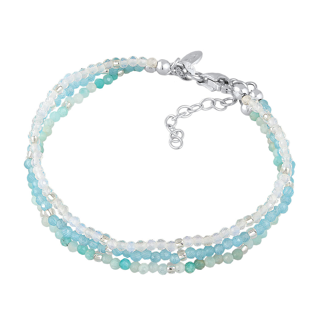 Hellblau - Elli PREMIUM | Layer-Armband Beads | 925er Sterling Silber