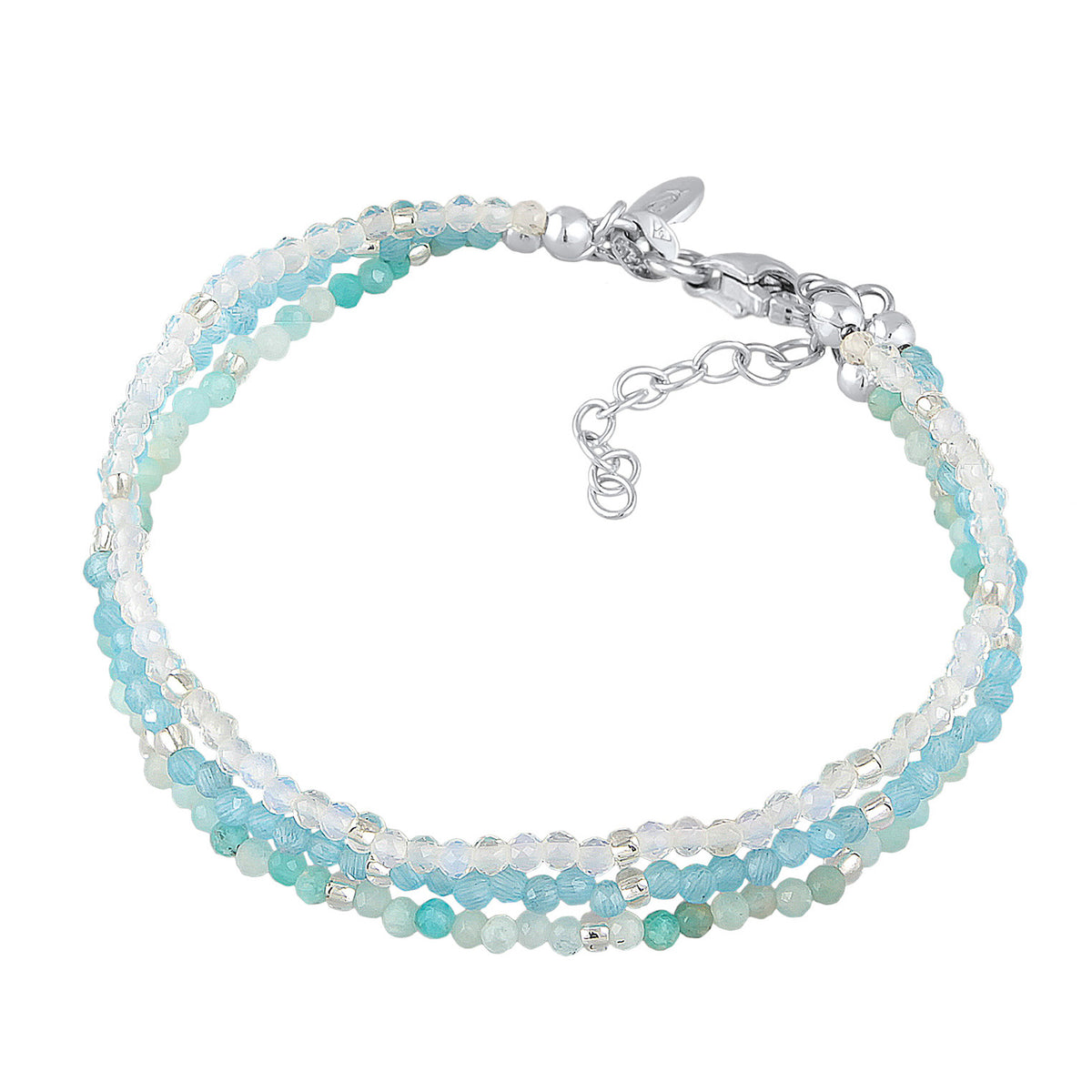 Hellblau - Elli PREMIUM | Layer-Armband Beads | 925er Sterling Silber
