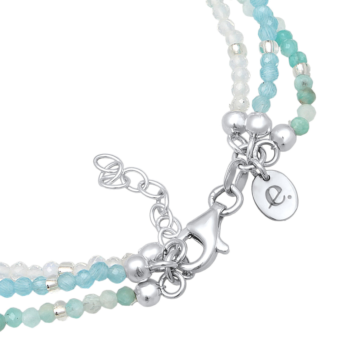 Hellblau - Elli PREMIUM | Layer-Armband Beads | 925er Sterling Silber