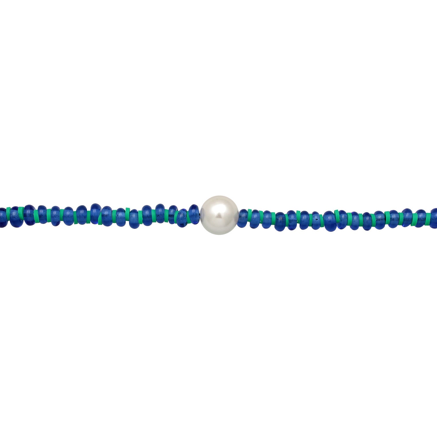 Blau - Elli | Halskette Beads | Süßwasserzuchtperle | 925er Sterling Silber