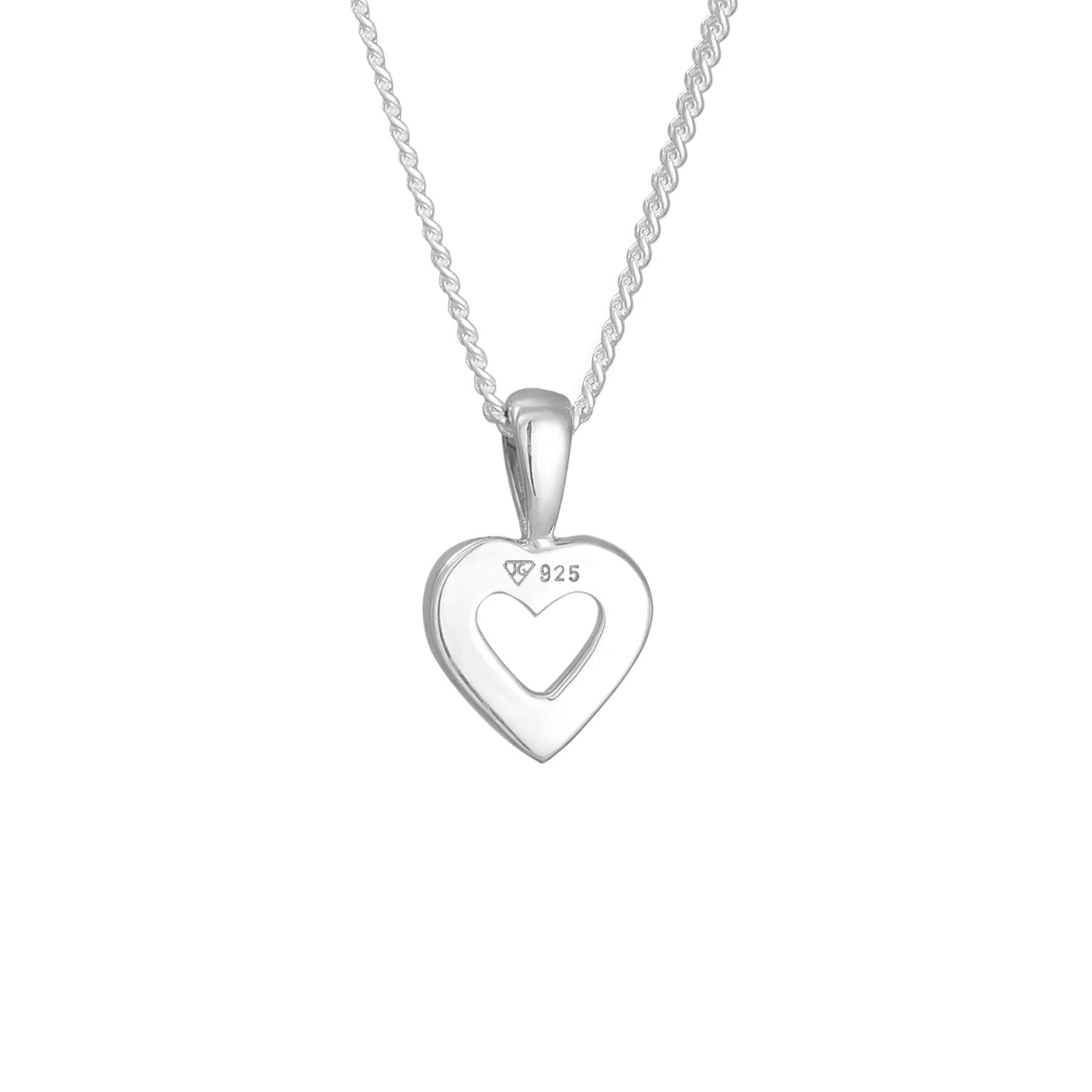 Silber - Elli | Halskette Herz Funkelnd | Mit Kristallen von Swarovski® (Weiß) | 925er Sterling Silber