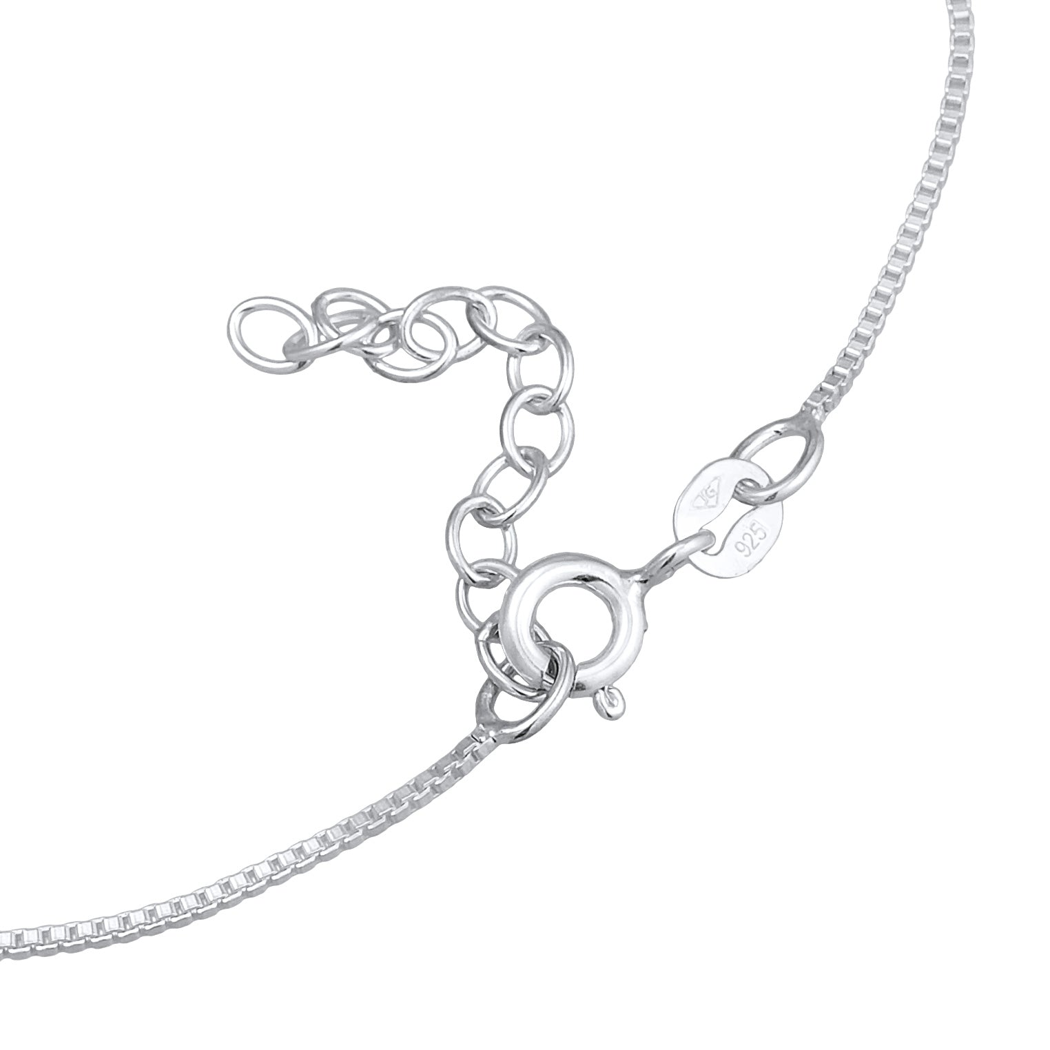 Silber - Elli | Armband Herz Anhänger | Kristall (Weiß) | 925er Sterling Silber