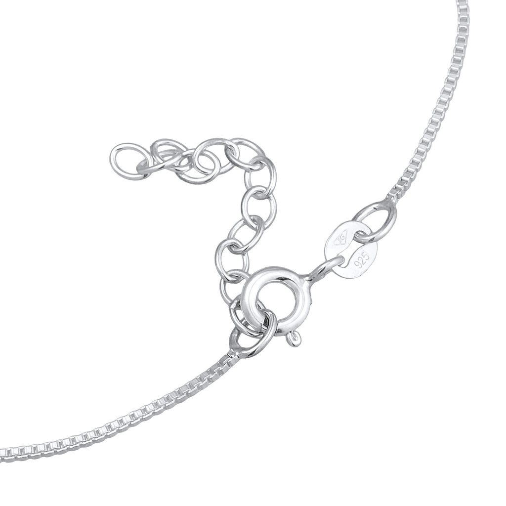 Silber - Elli | Armband Herz Anhänger | Mit Kristallen von Swarovski® (Weiß) | 925er Sterling Silber