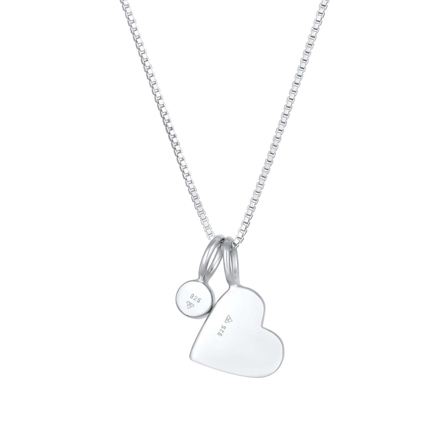 Silber - Elli | Solitär-Halskette Herz | Mit Kristallen von Swarovski® (Weiß) | 925er Sterling Silber