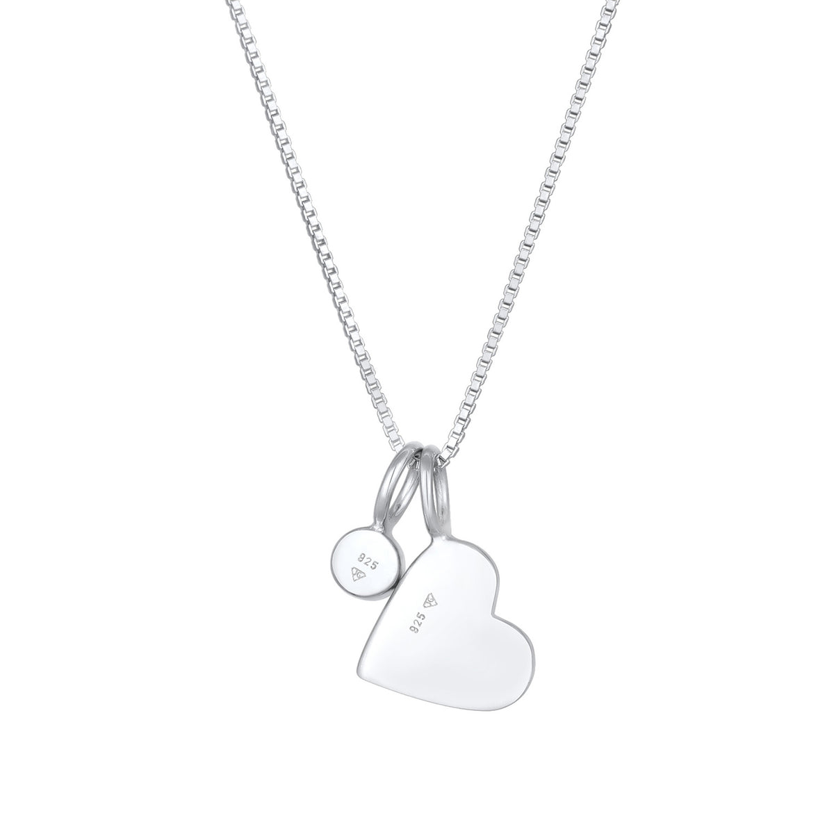 Silber - Elli | Solitär-Halskette Herz | Mit Kristallen von Swarovski® (Weiß) | 925er Sterling Silber