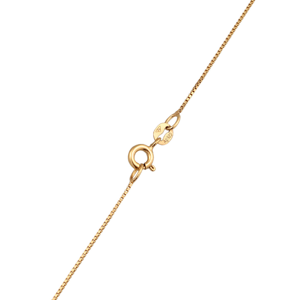 Gold - Elli | Solitär-Halskette Herz | Mit Kristallen von Swarovski® (Weiß) | 925er Sterling Silber Vergoldet