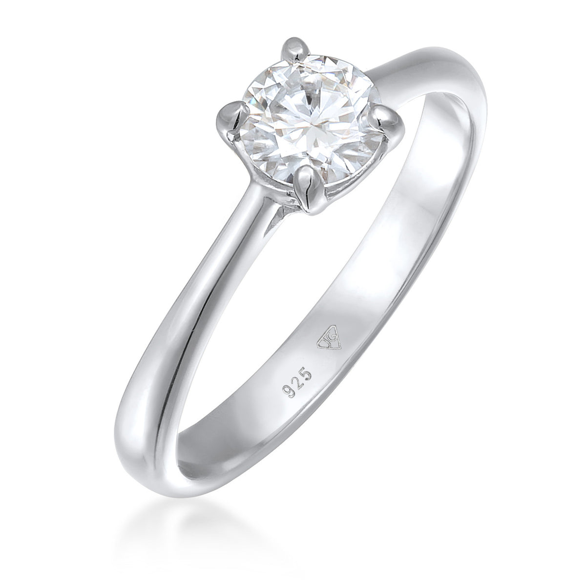 Silber - Elli PREMIUM | Verlobungsring Klassisch | Moissanite (Weiß) | 925er Sterling Silber