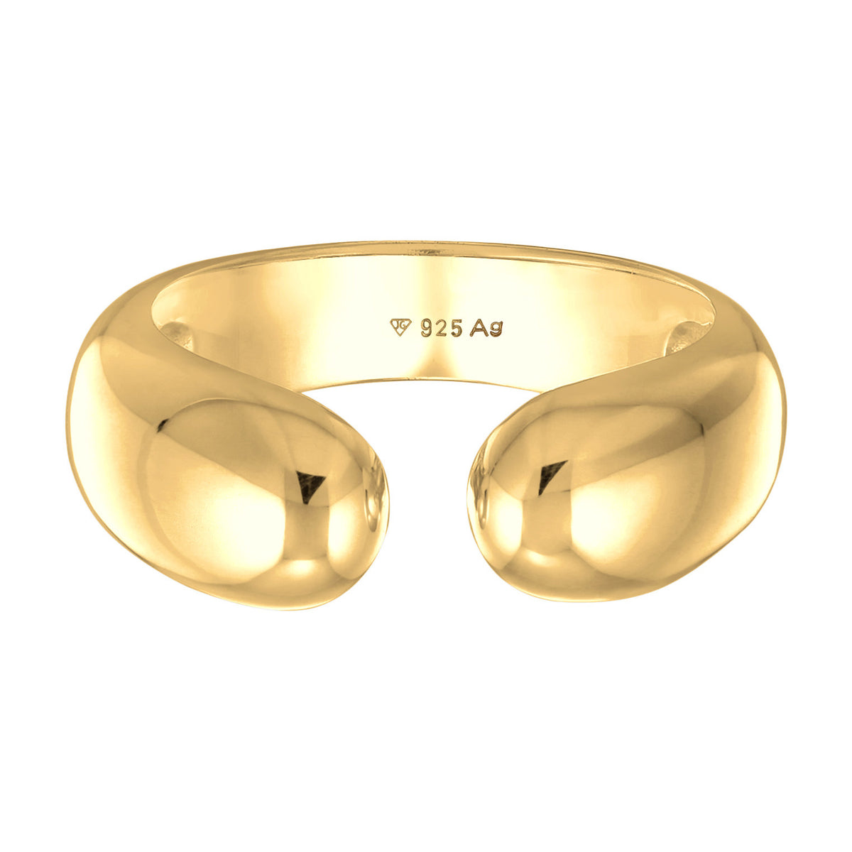 Gold - Elli | Bandring Offen | 925er Sterling Silber Vergoldet