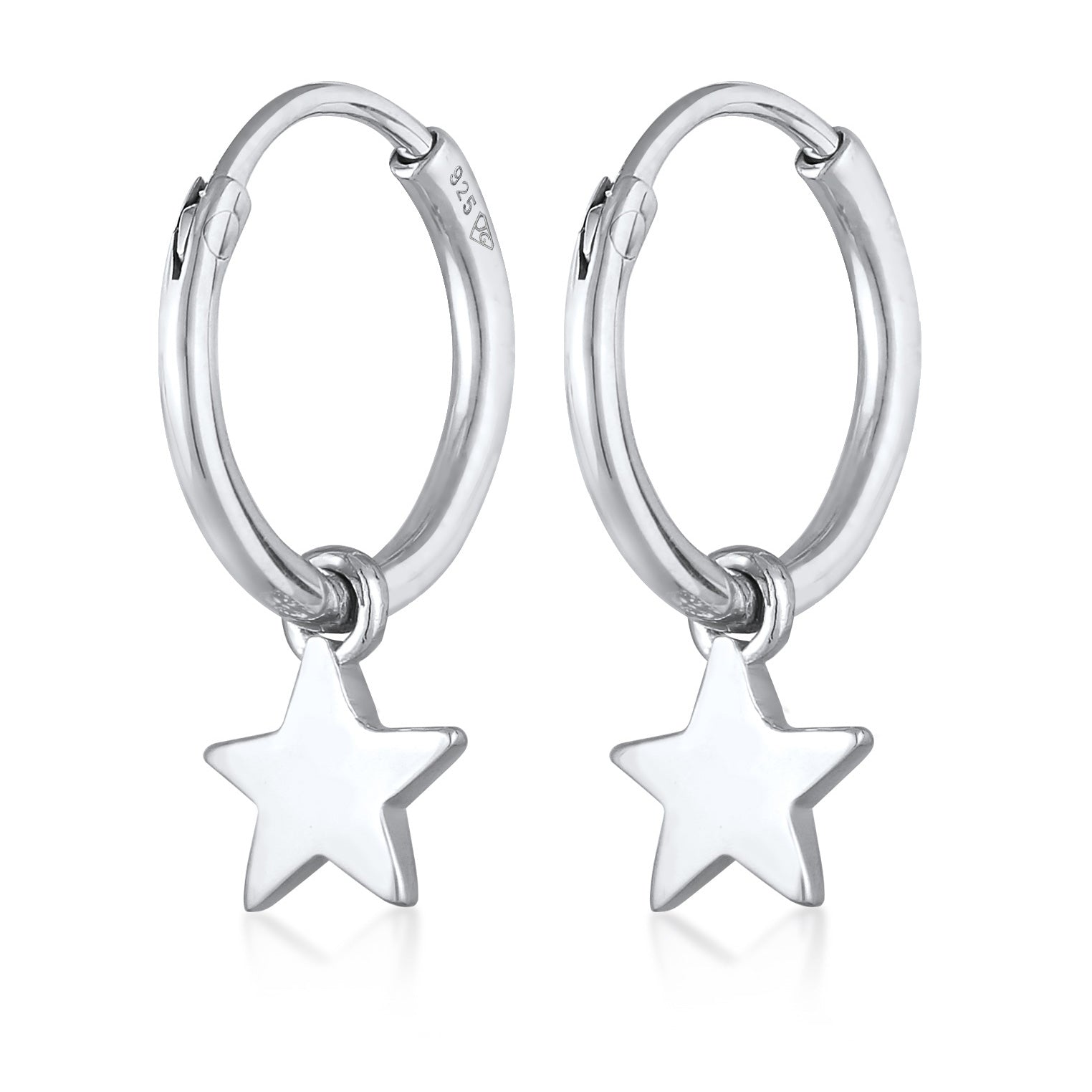 Silber - Elli | Creolen Stern | 925er Sterling Silber