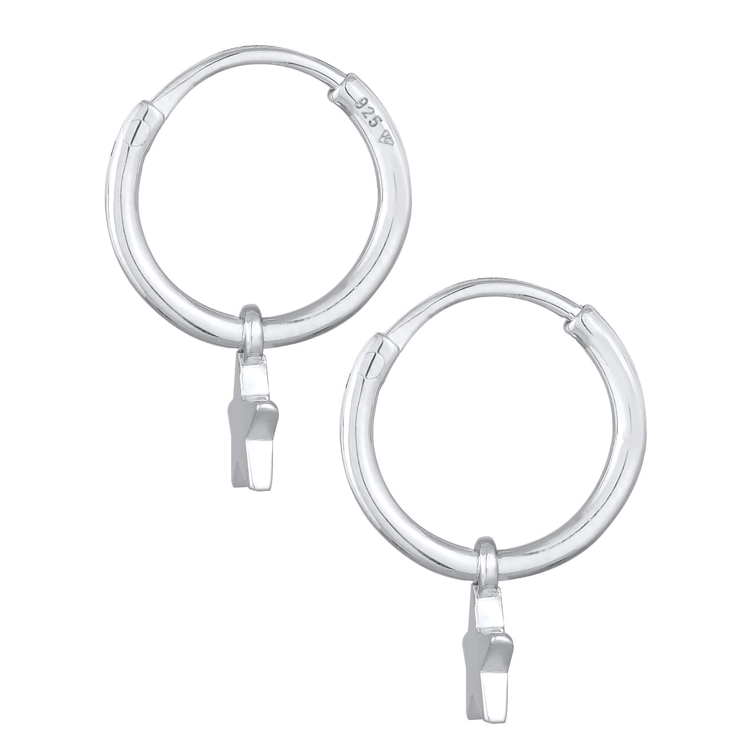 Silber - Elli | Creolen Stern | 925er Sterling Silber