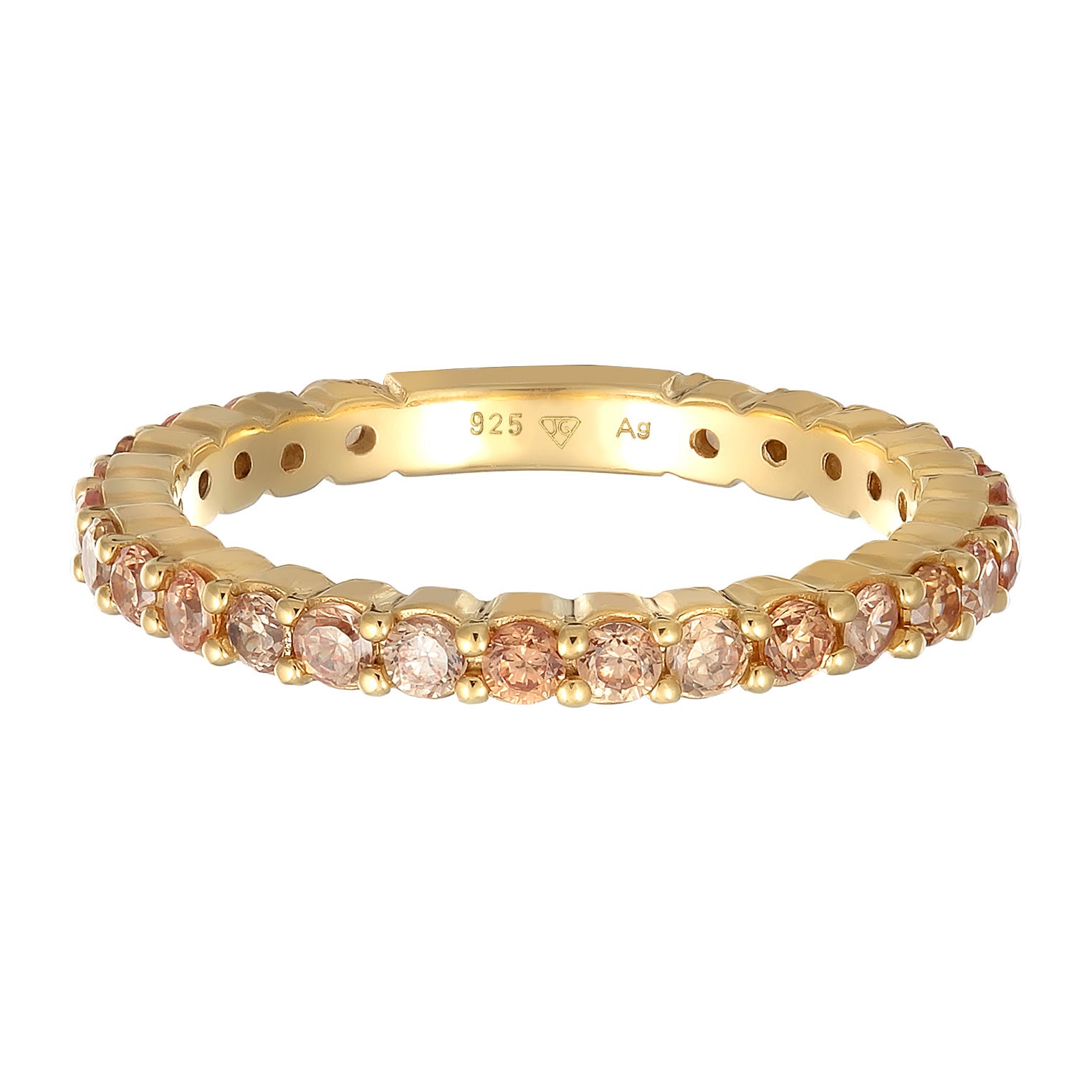 Gold - Elli | Ring | Zirkonia (Rosa) | 925 Sterling Silber Rosévergoldet