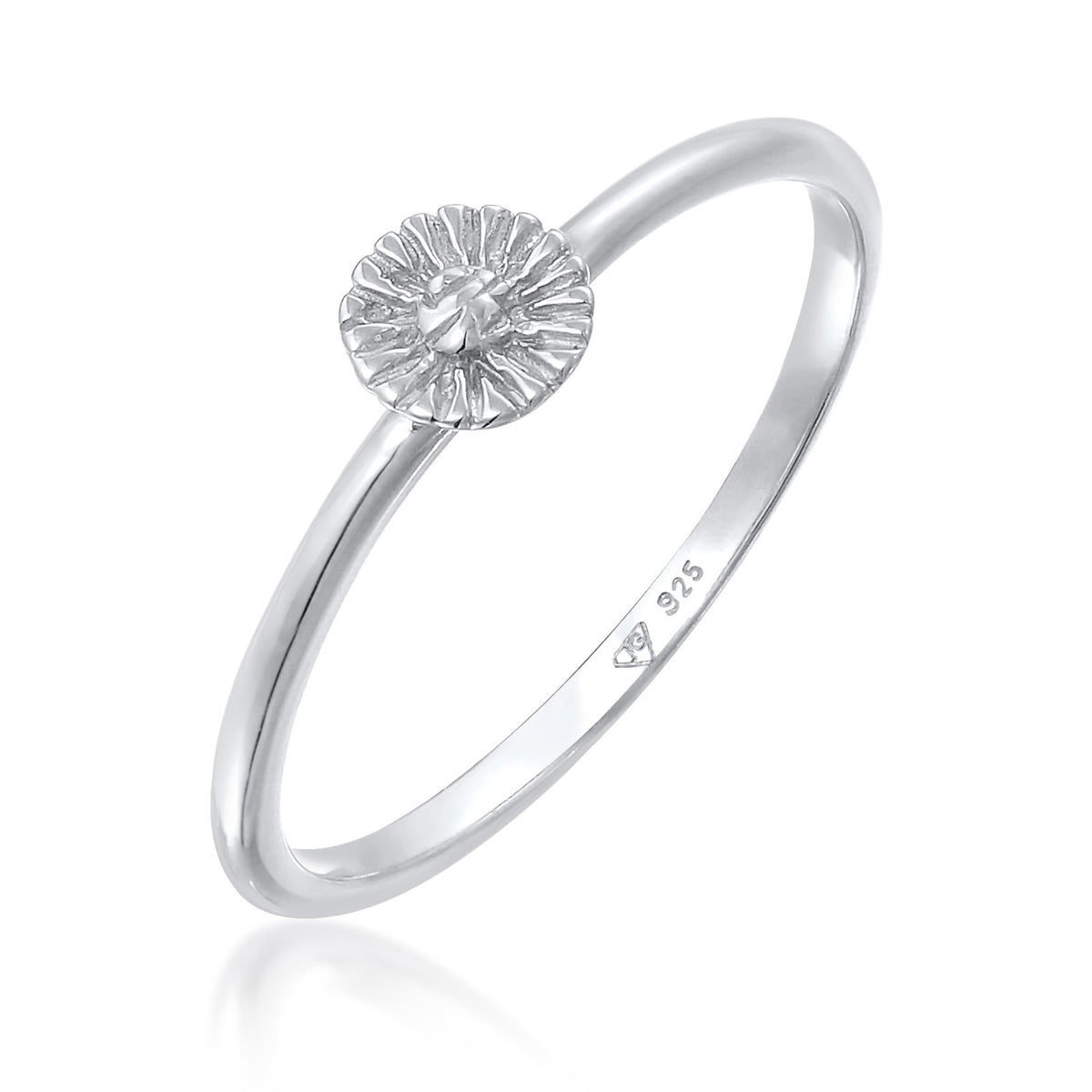 Silber - Elli | Stapelring Blume Boho | 925er Sterling Silber