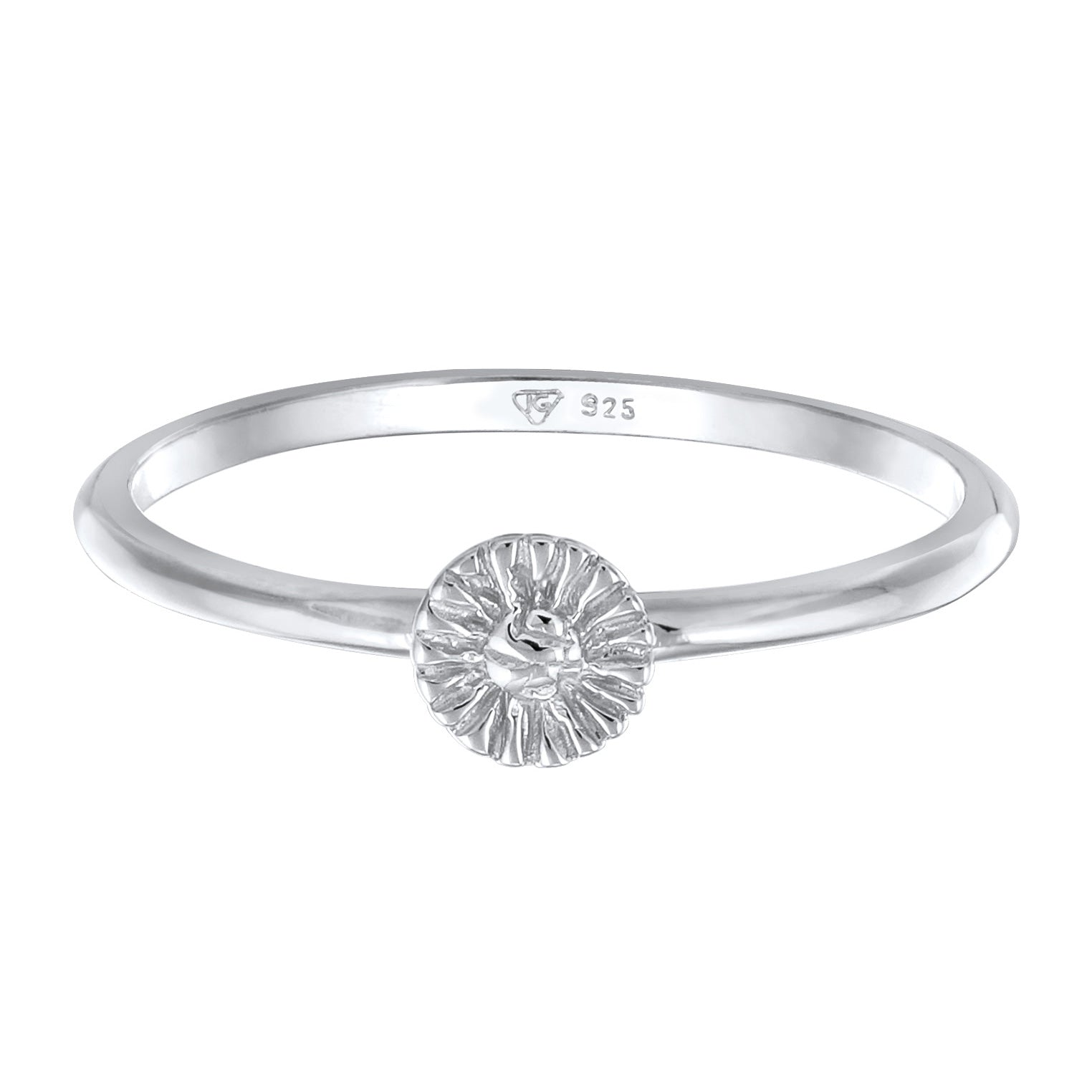 Silber - Elli | Stapelring Blume Boho | 925er Sterling Silber