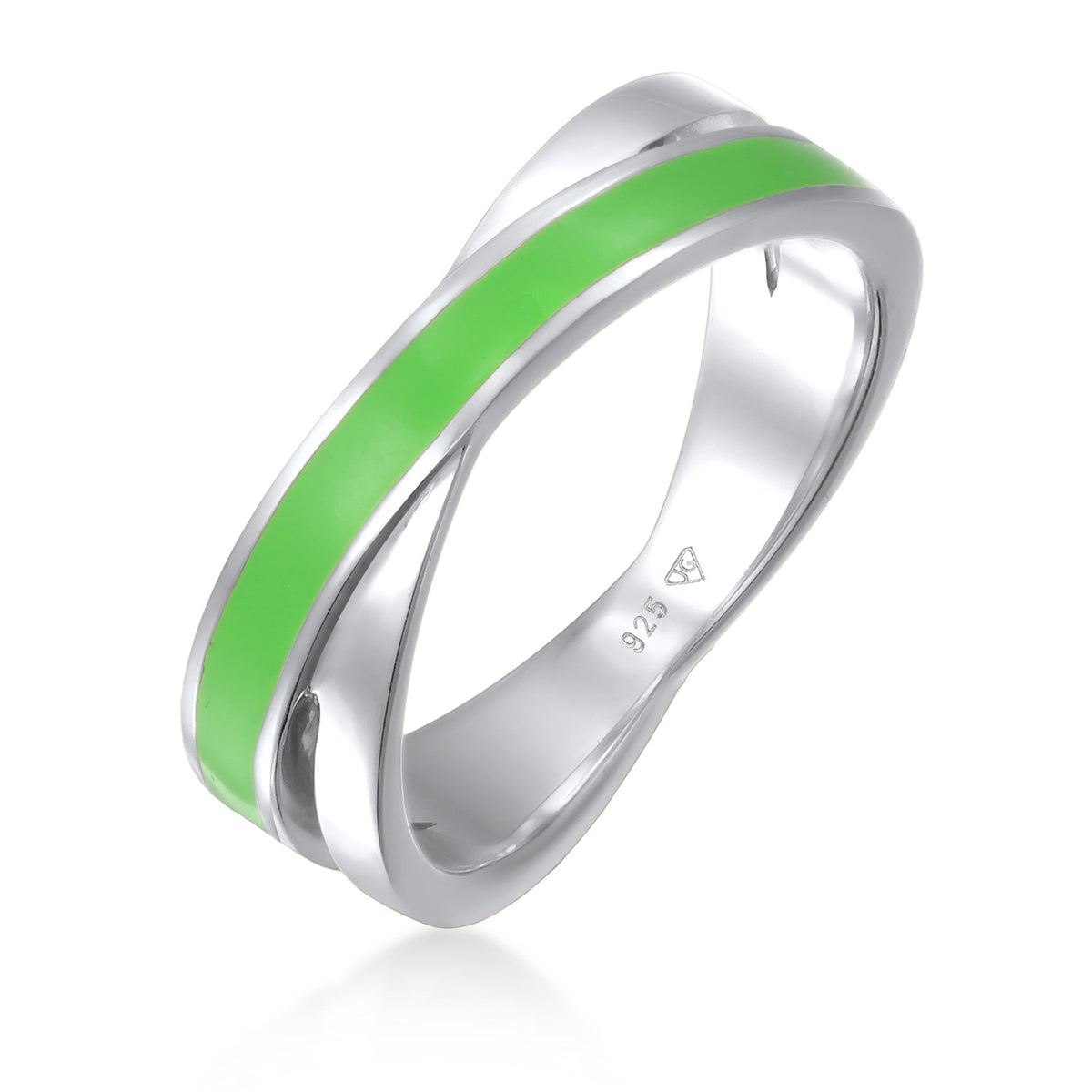 Grün - Elli | Wickelring | Emaille (Grün) | 925er Sterling Silber