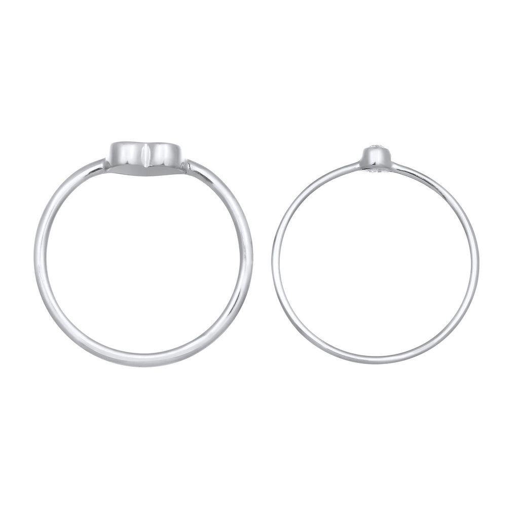 Silber - Elli | Solitär-Ring Set Herz | Mit Kristallen von Swarovski® | 925er Sterling Silber