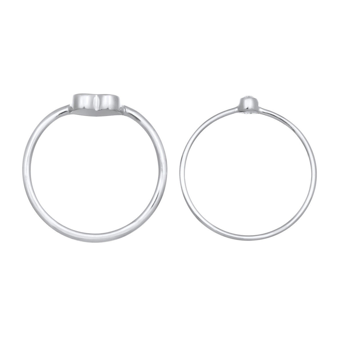 Silber - Elli | Solitär-Ring Set Herz | Mit Kristallen von Swarovski® | 925er Sterling Silber