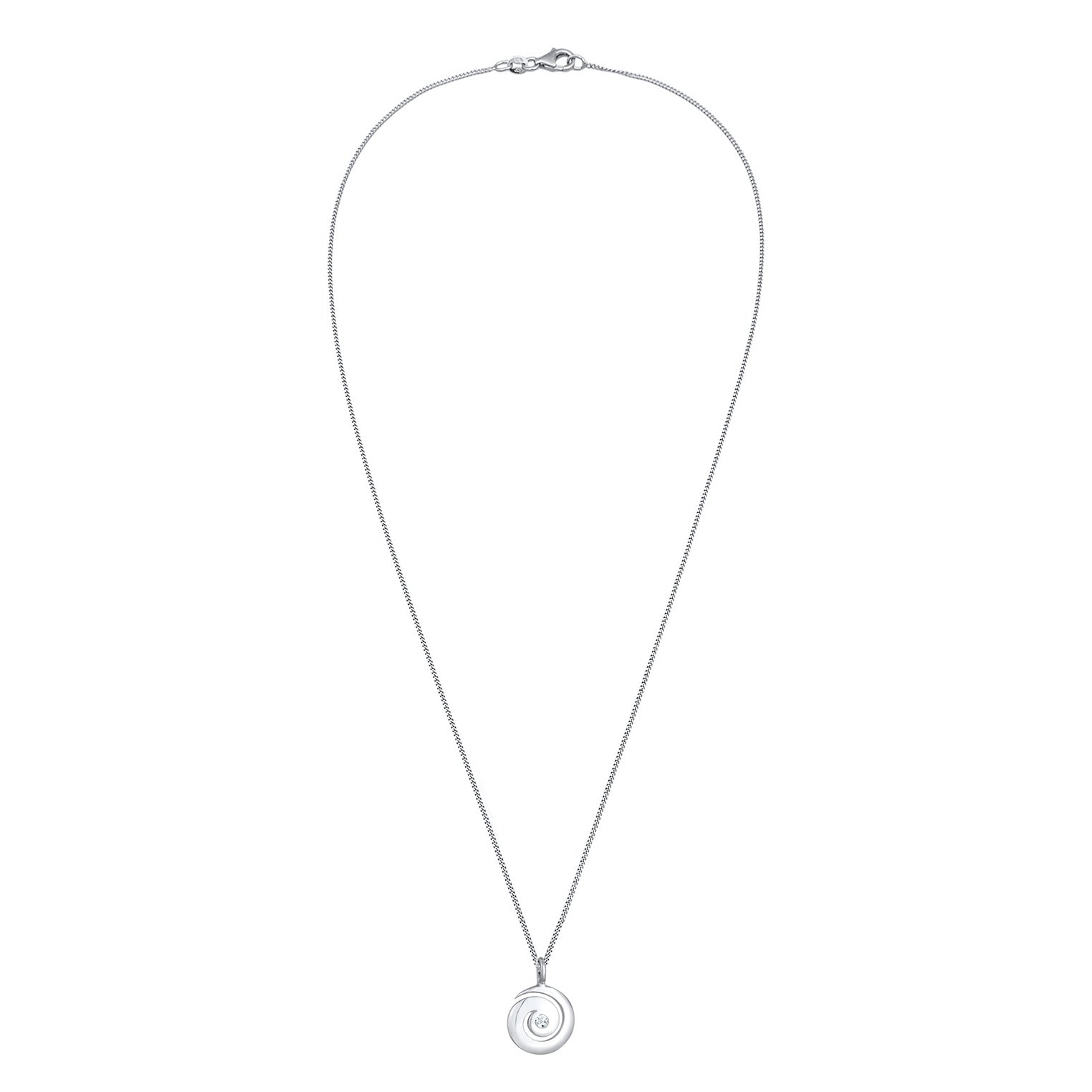 Silber - Elli | Halskette Spirale | Mit Kristallen von Swarovski® (Weiß) | 925er Sterling Silber