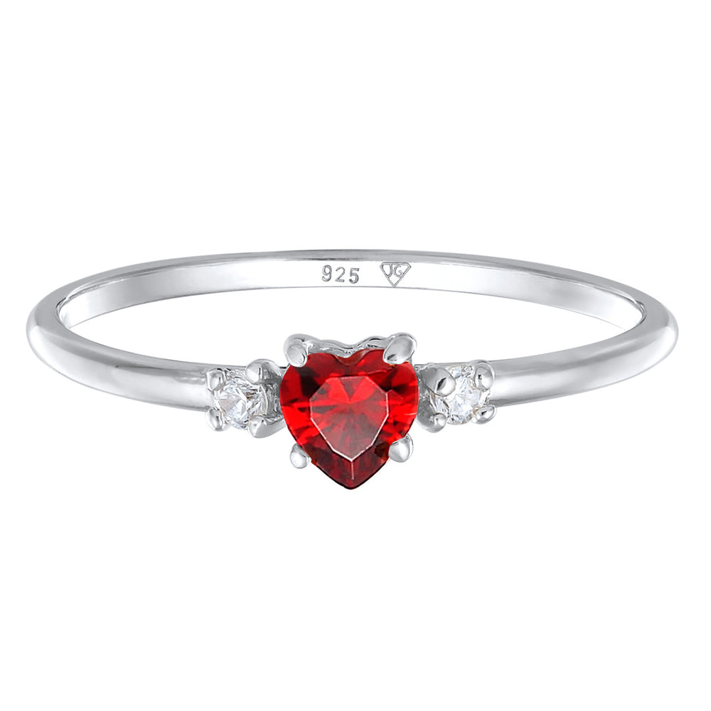 Ring Herz | Zirkonia ( Rot )