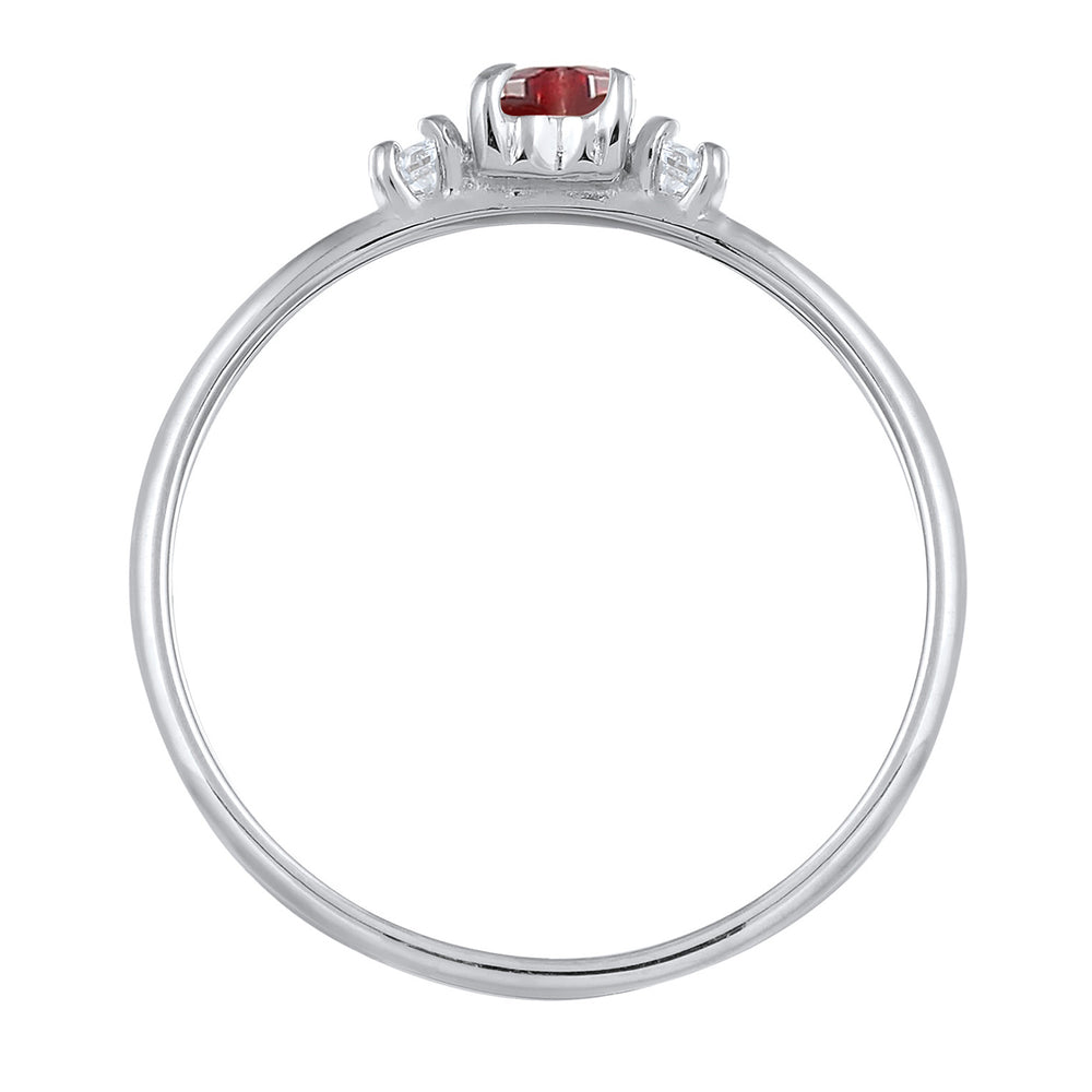 Ring Herz | Zirkonia ( Rot )