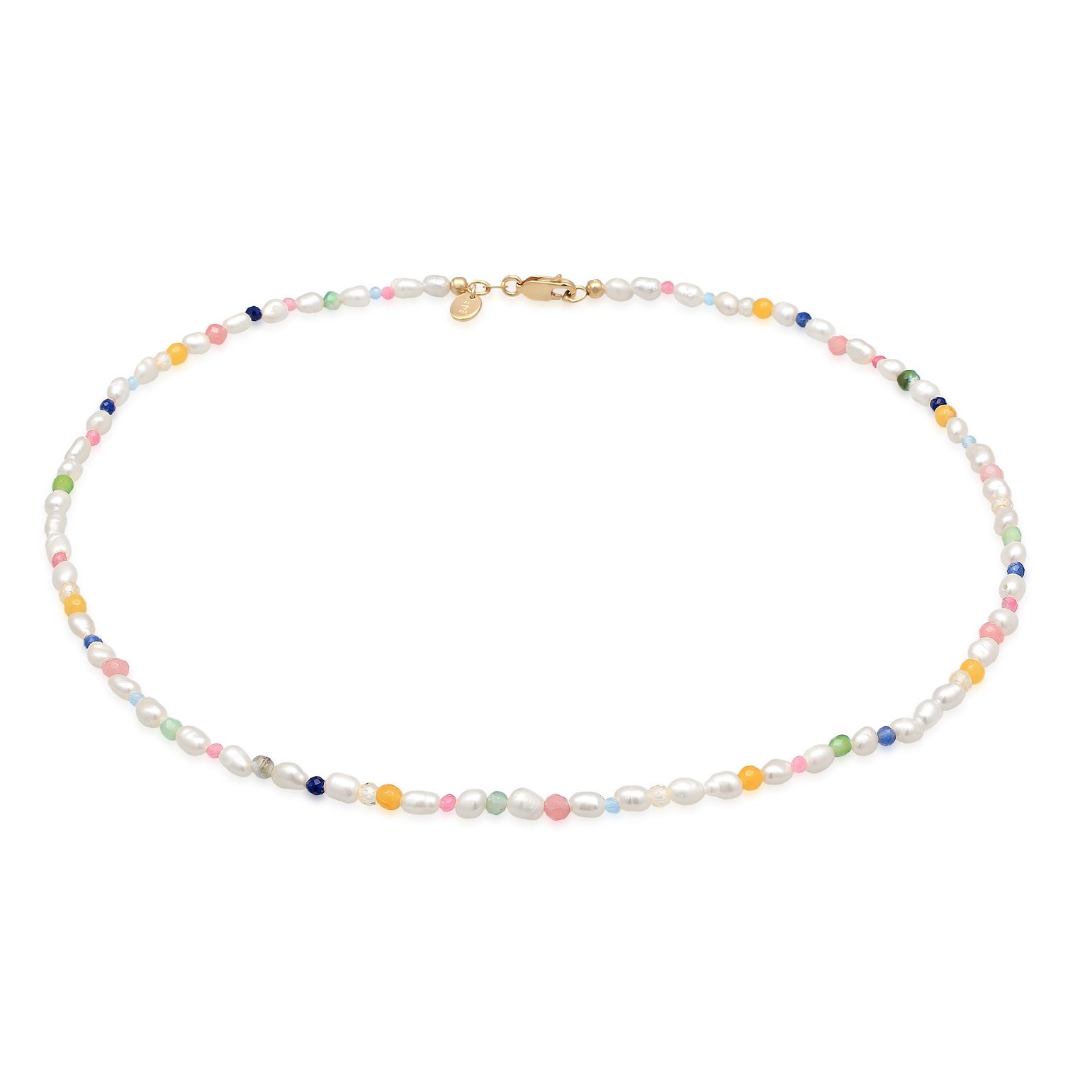 Gold - Elli PREMIUM | Halskette Beads Trend | Süßwasserzuchtperlen | 925er Sterling Silber Vergoldet