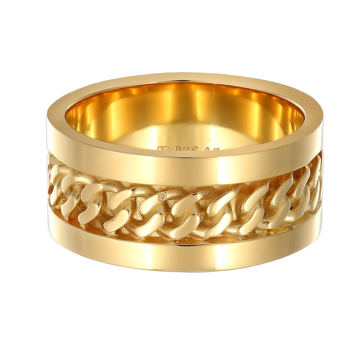 Gold - Elli | Bandring Chain | 925 Sterling Silber Vergoldet