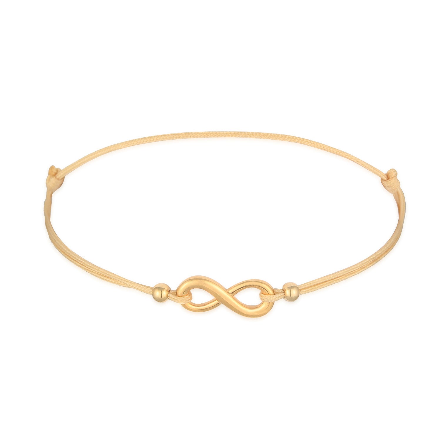 Gold - Elli | Armband Infinity | Nylon | 925er Sterling Silber Vergoldet