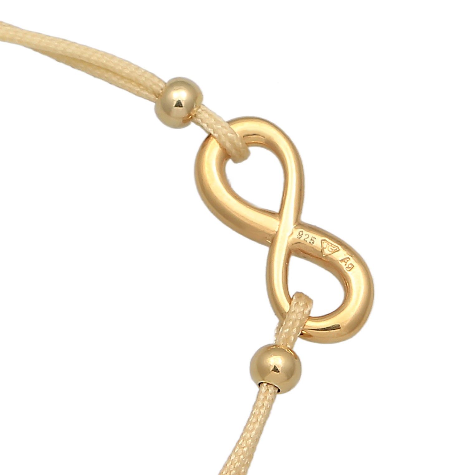 Gold - Elli | Armband Infinity | Nylon | 925er Sterling Silber Vergoldet