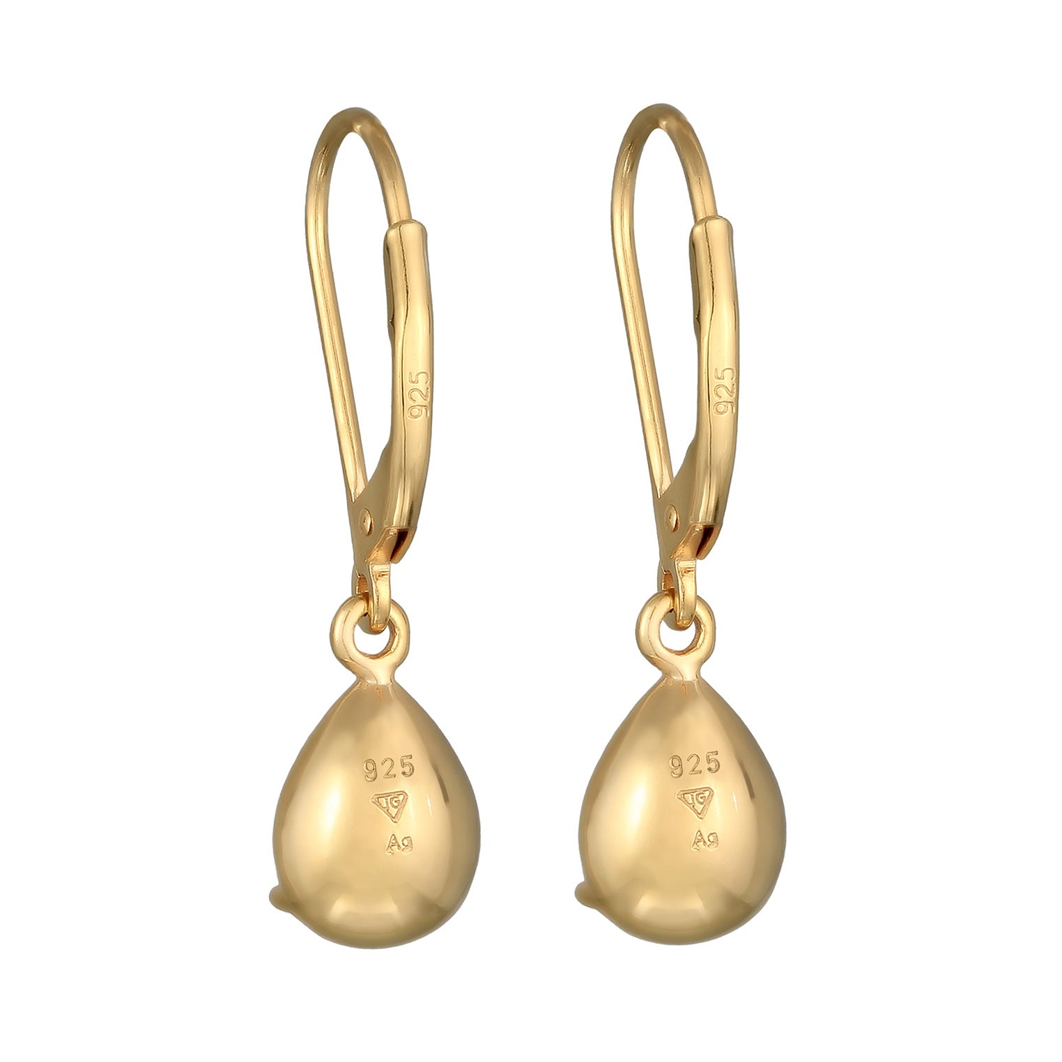 Gold - Elli | Ohrhänger Tropfen | Mit Kristallen von Swarovski® (Rosa) | 925er Sterling Silber Vergoldet