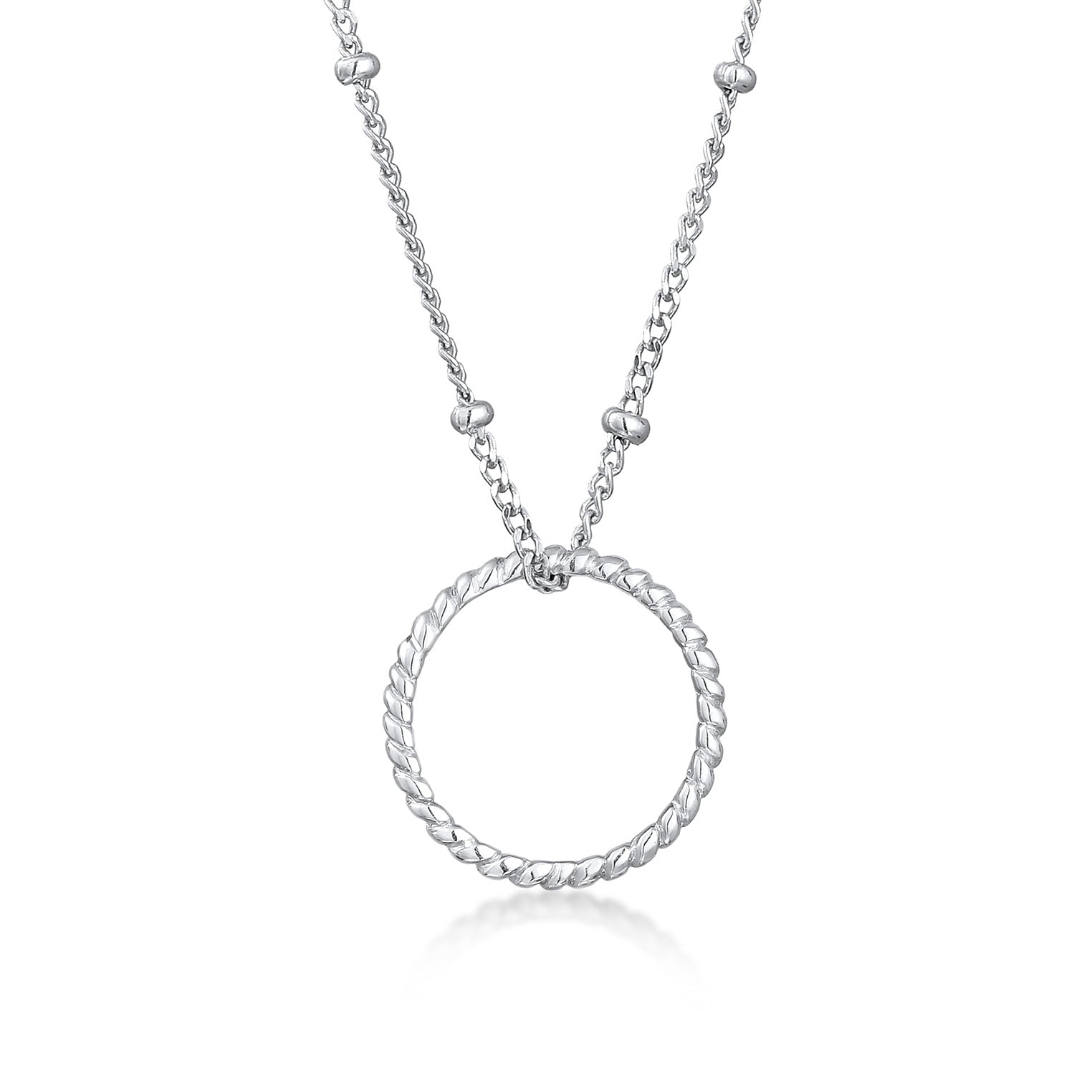 Silber - Elli | Kugel-Halskette Kreis | 925er Sterling Silber
