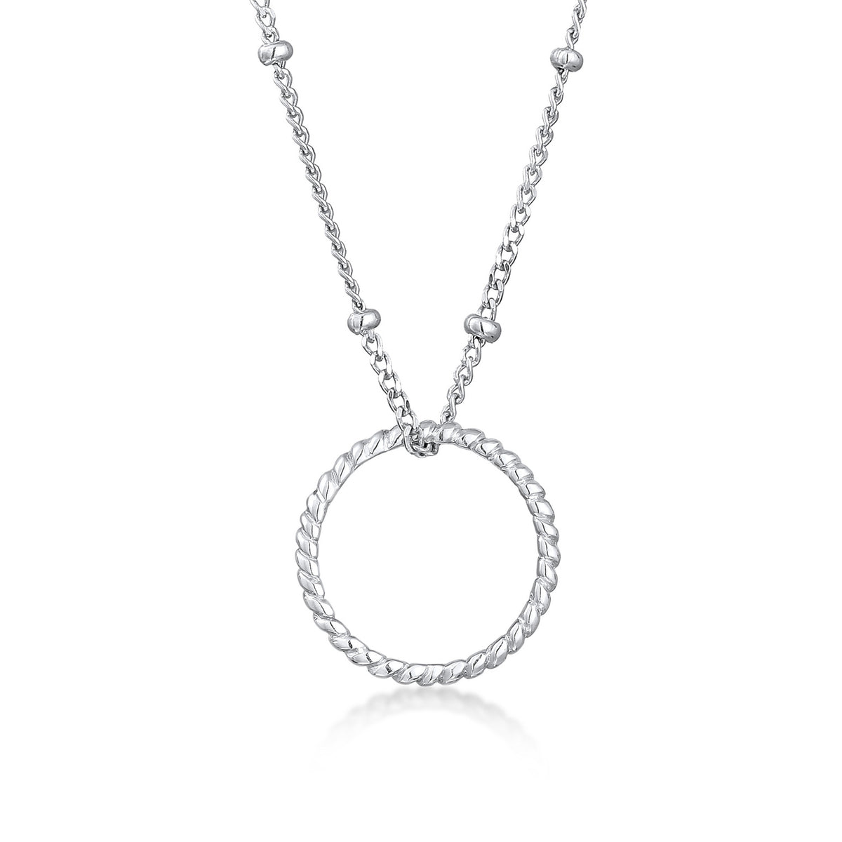 Silber - Elli | Kugel-Halskette Kreis | 925er Sterling Silber